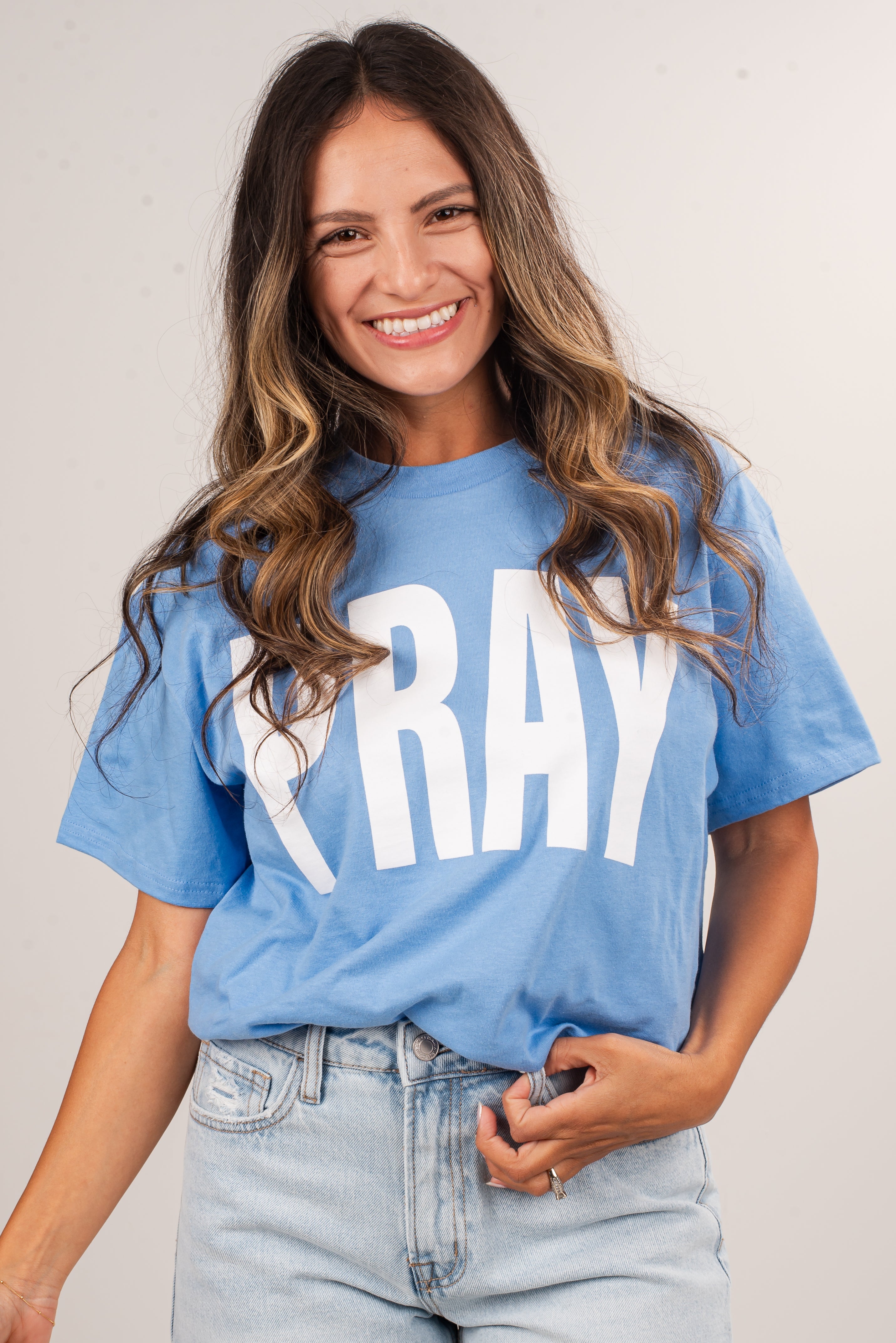 Light Blue Pray Tee