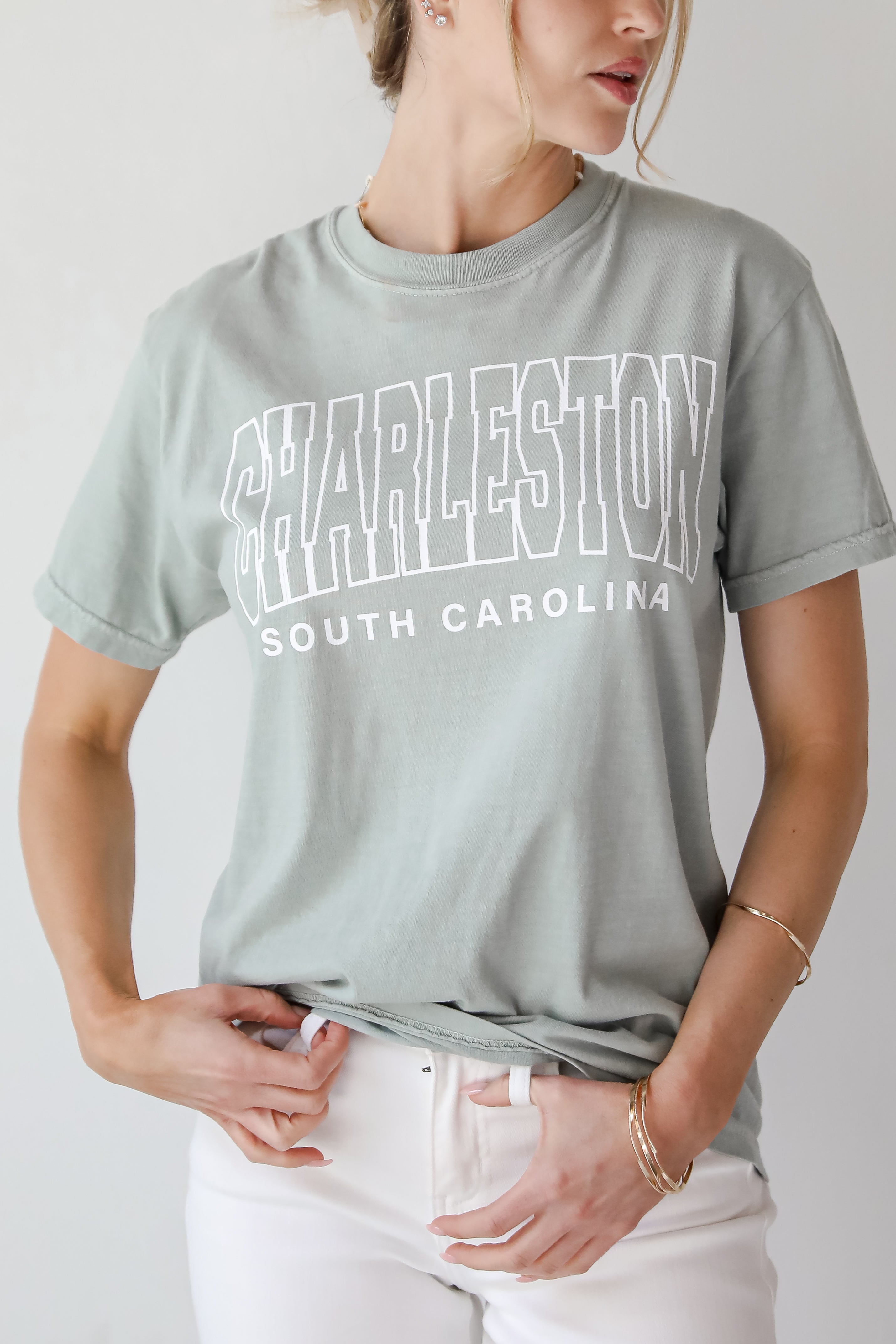 Sage Charleston South Carolina Block Letter Tee