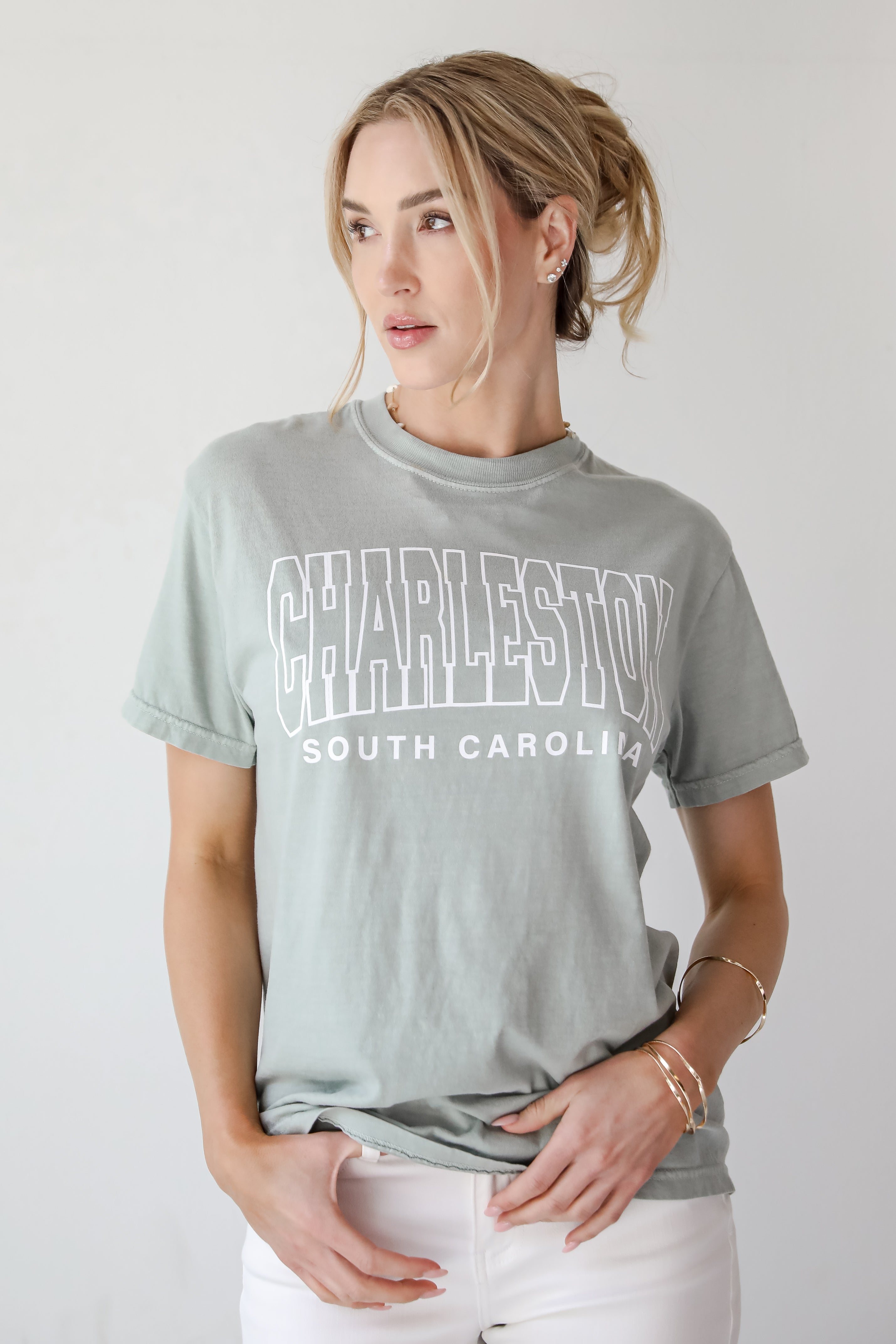 Sage Charleston South Carolina Block Letter Tee