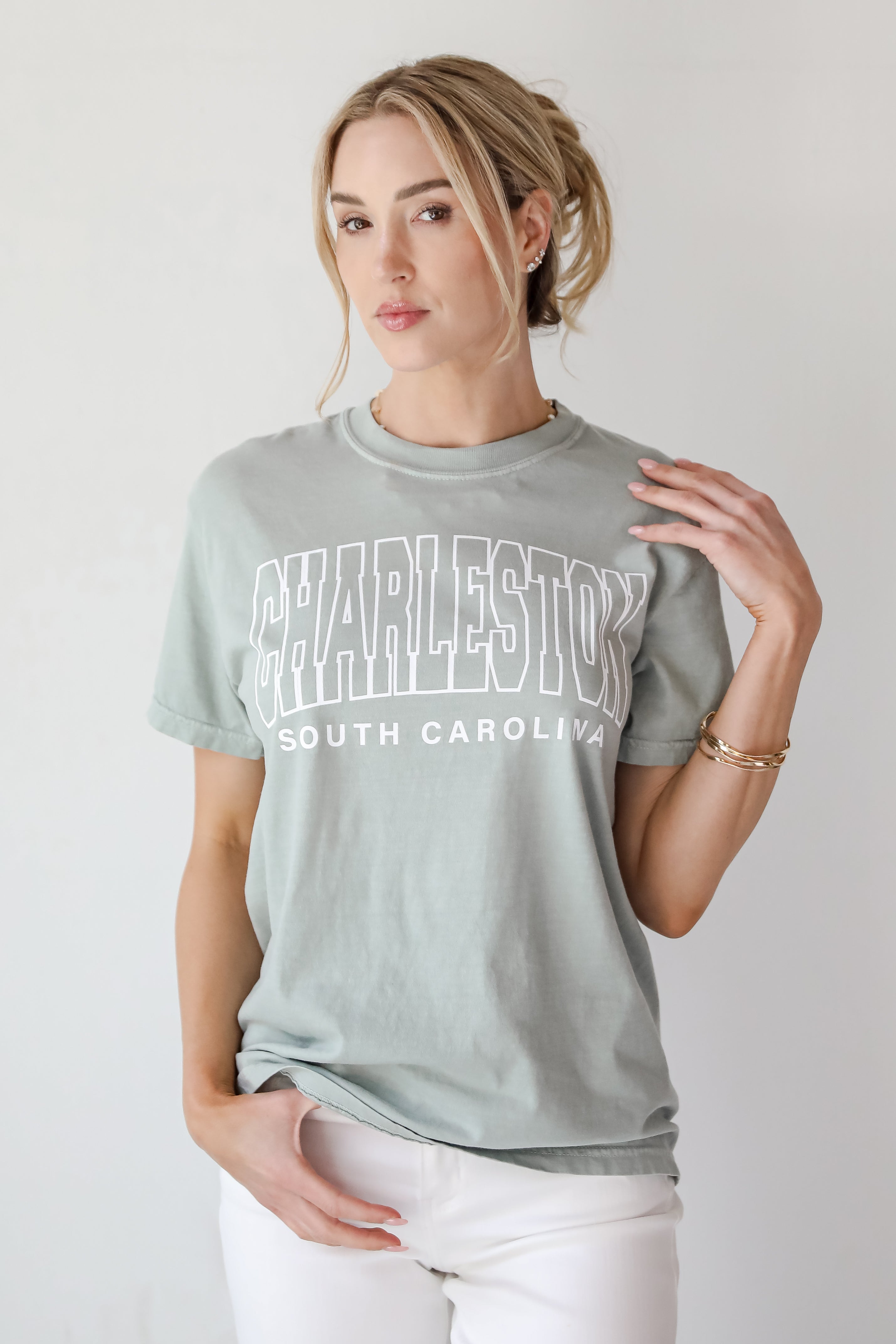 Sage Charleston South Carolina Block Letter Tee