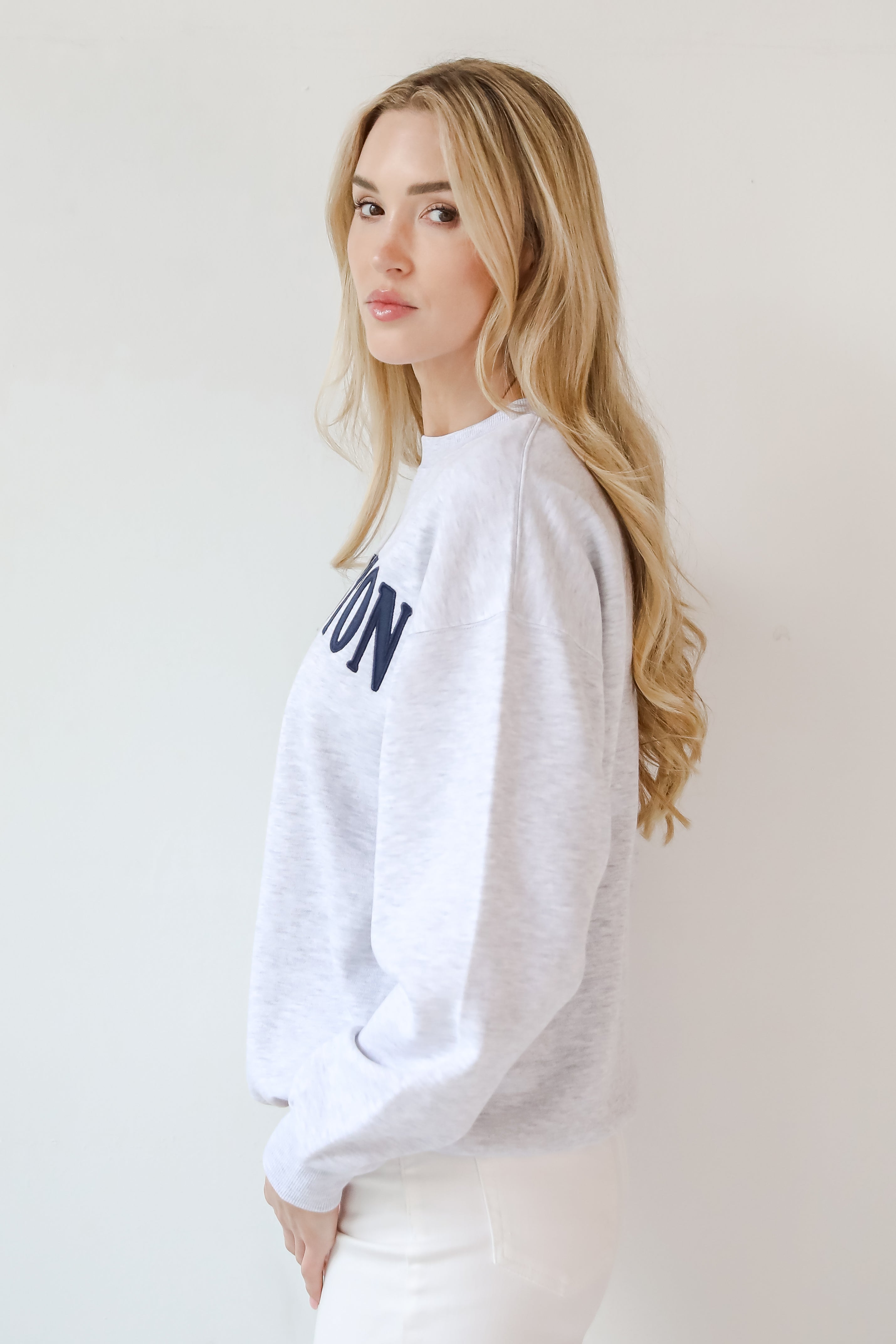 Light Heather Grey Charleston South Carolina Embroidered Sweatshirt