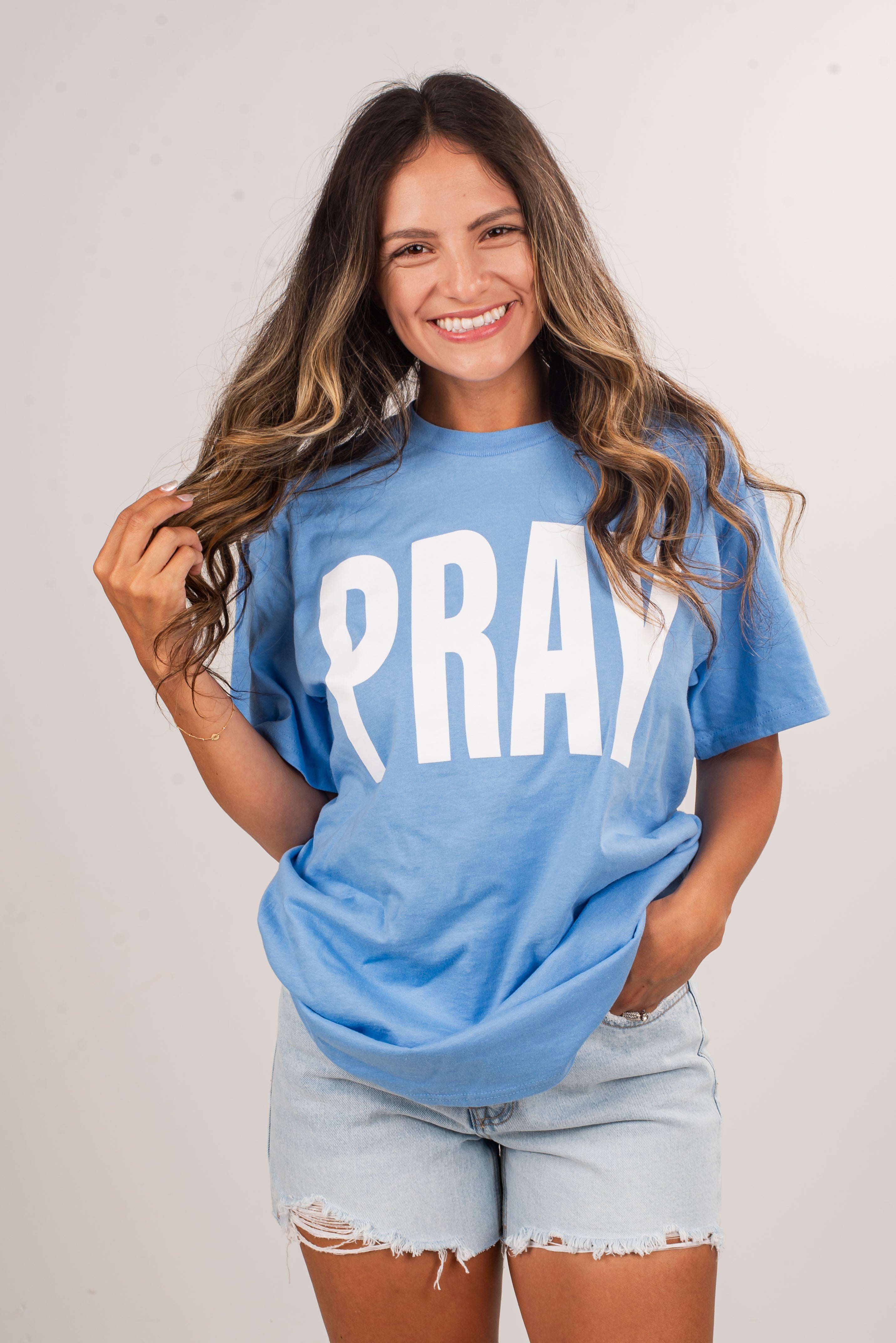 Light Blue Pray Tee