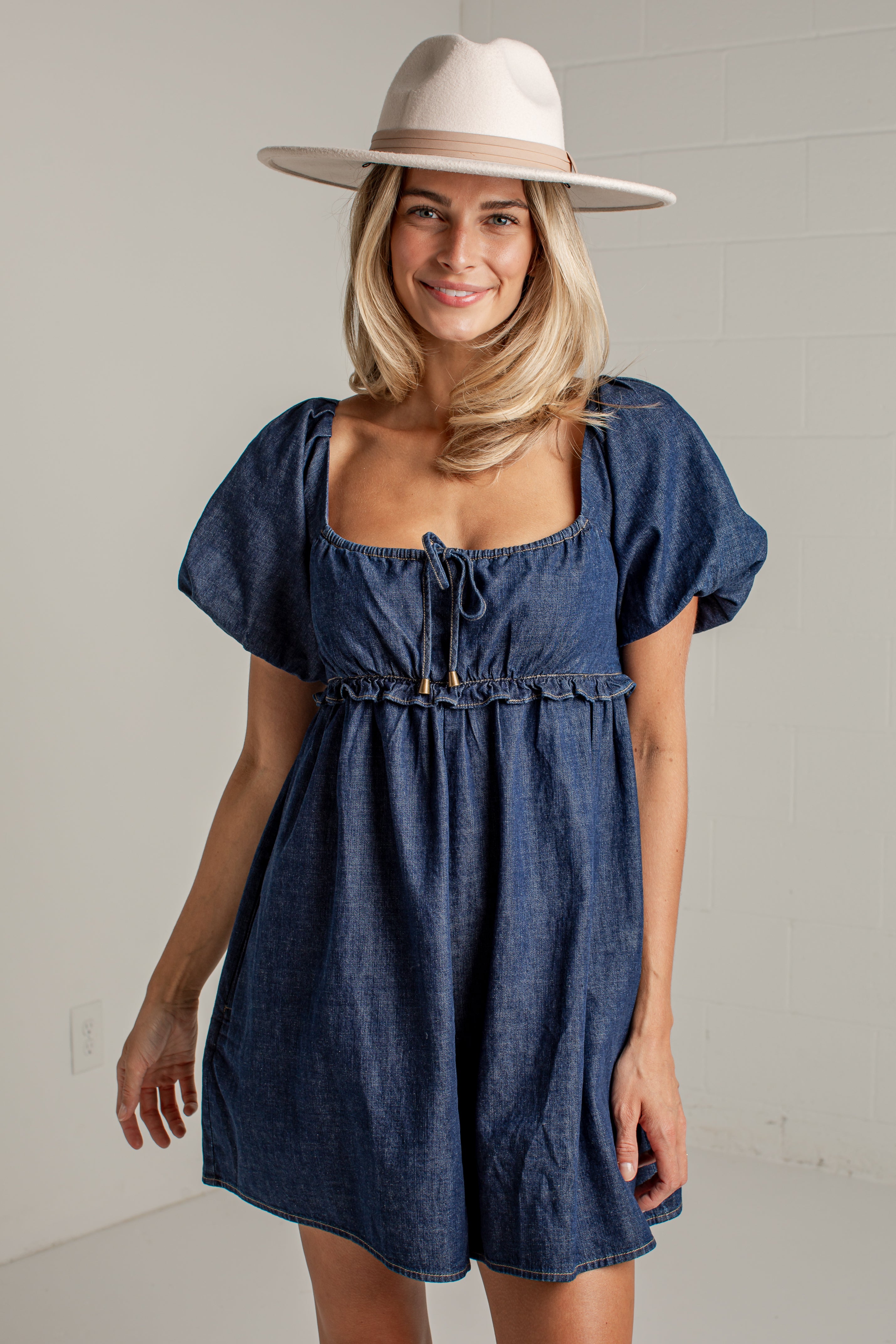 puff sleeve denim dress Nashville Mini | Trendy Women's Dresses Style:Blouse(Pre-Sale 30days) Business Casual Office Outfits maxi-longue Denim mini dress Youre always an inspiration
