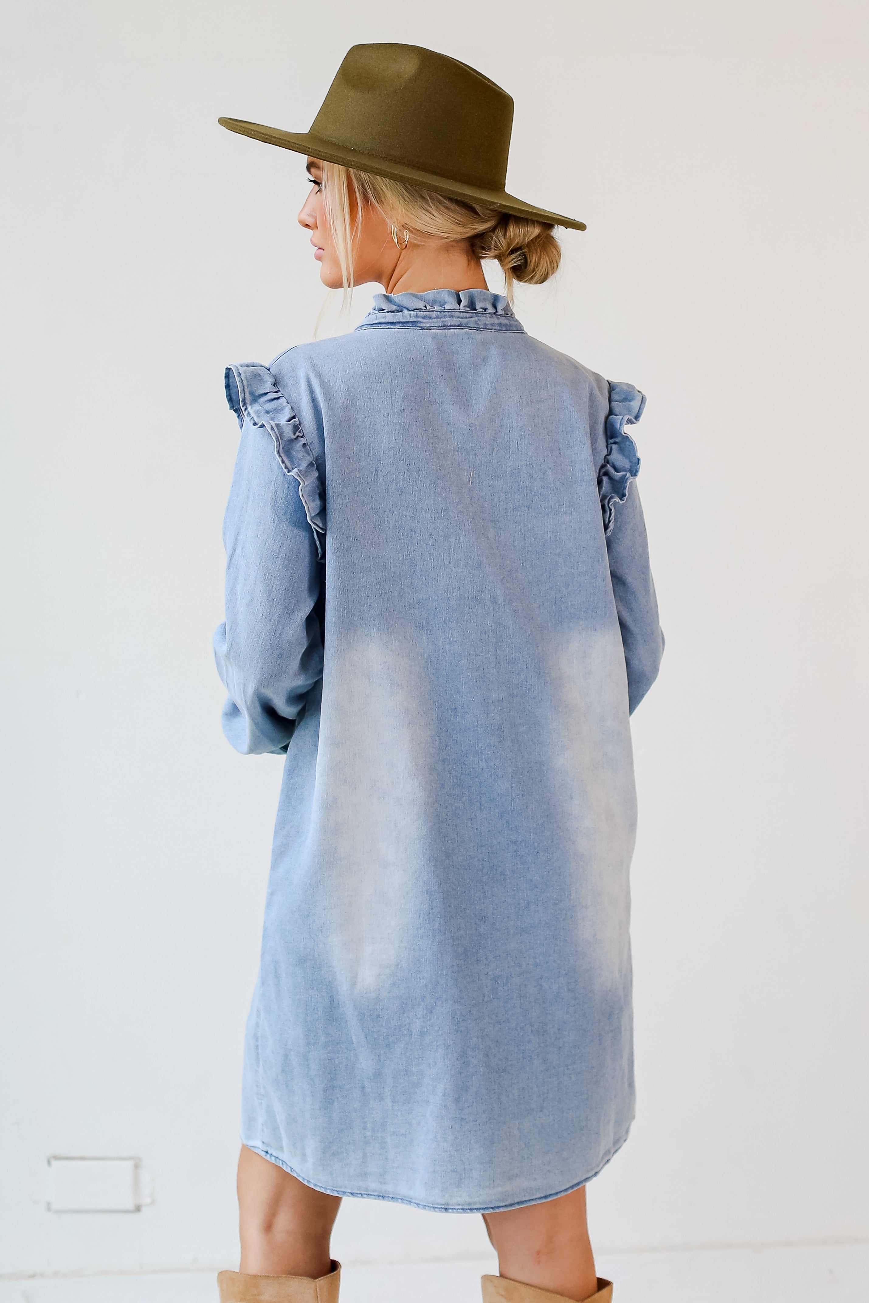 Denim Mini Dress back view