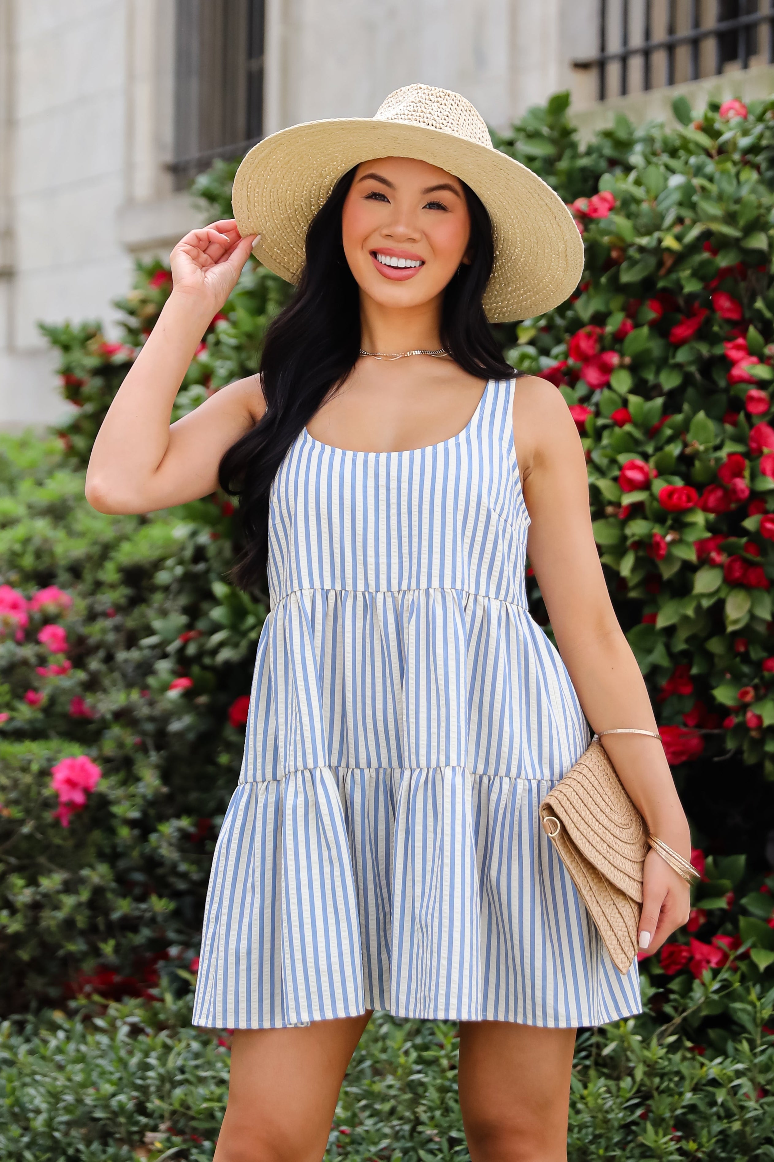 Perfected Sweetness Denim Striped Romper