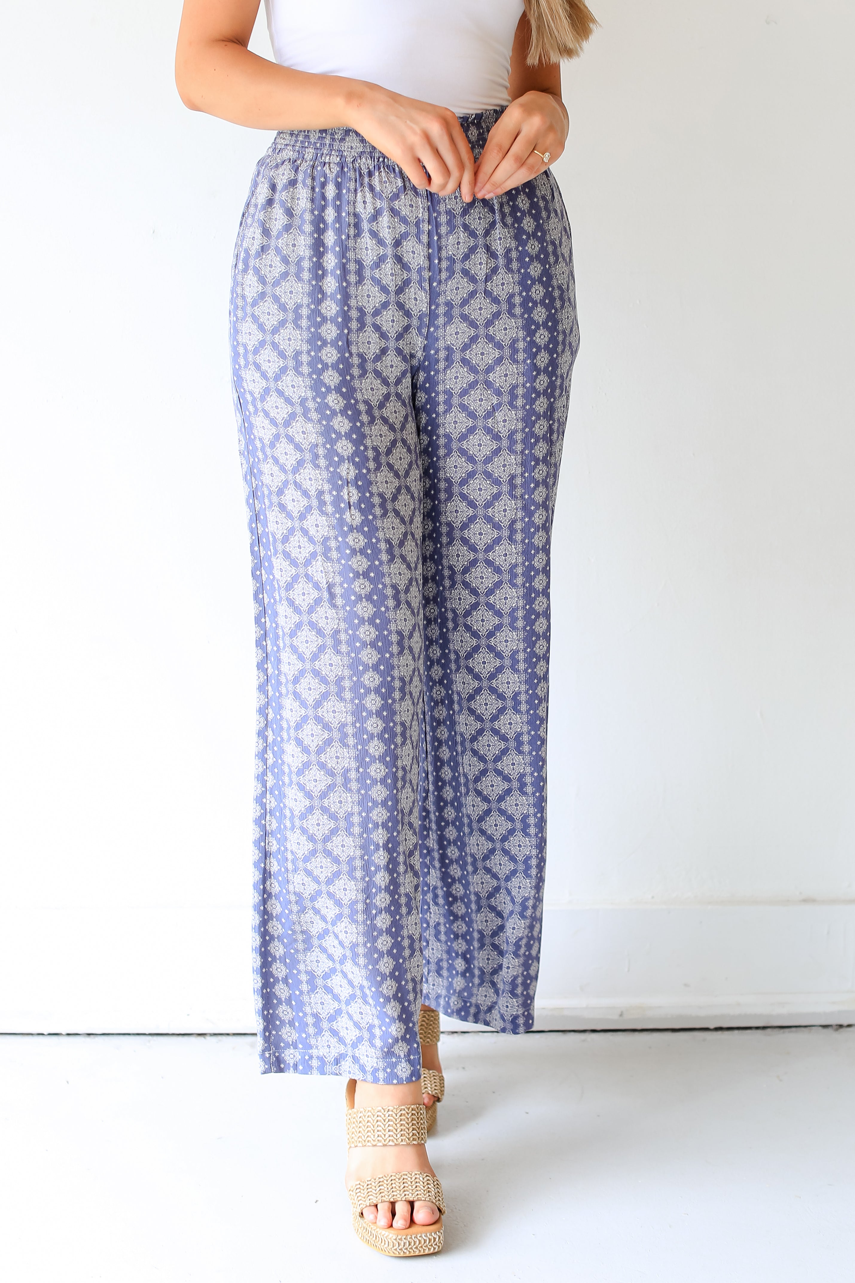 Wide Leg Pants on model