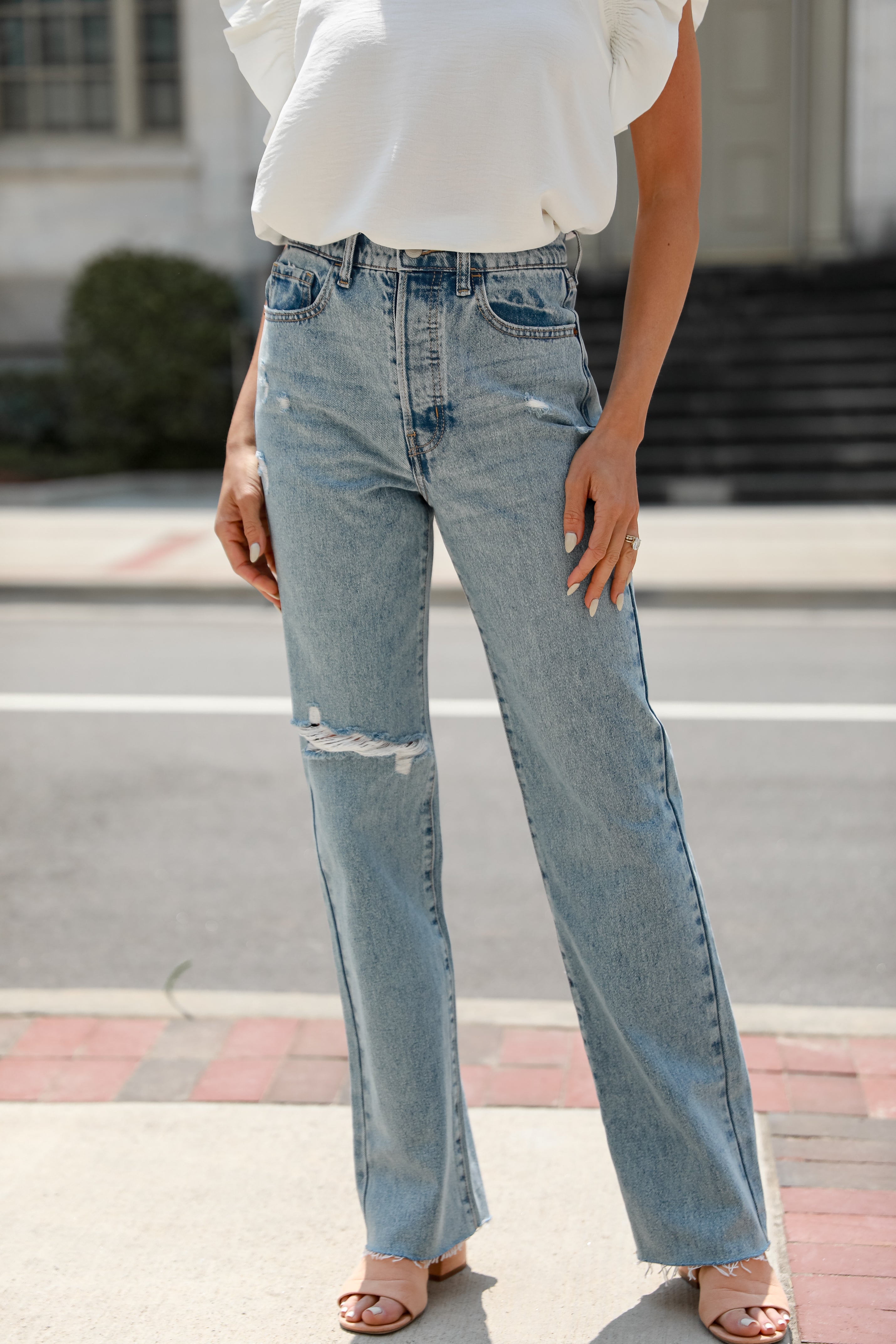 Distressed Dad Jeans