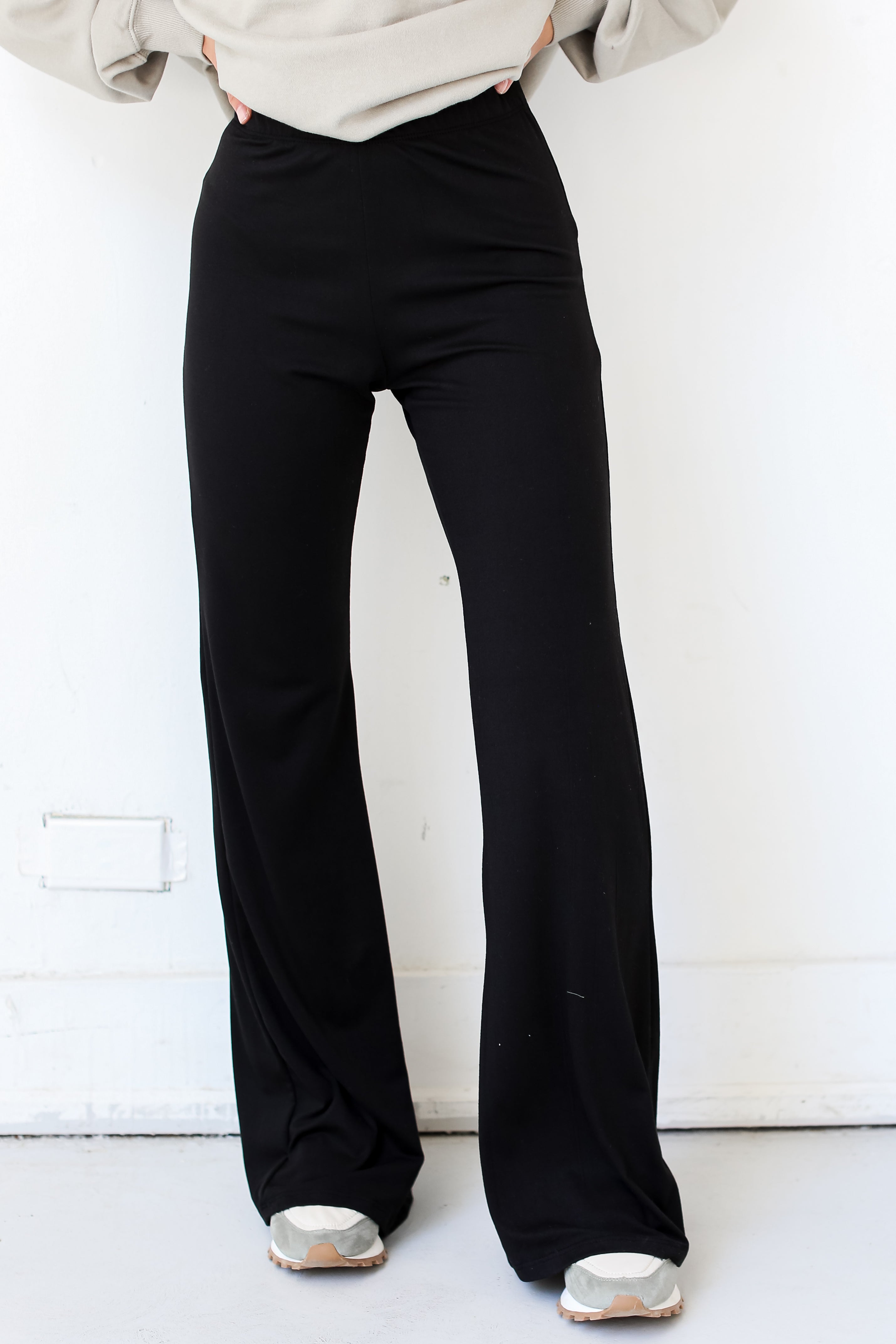 black Flare Pants close up, cute pants