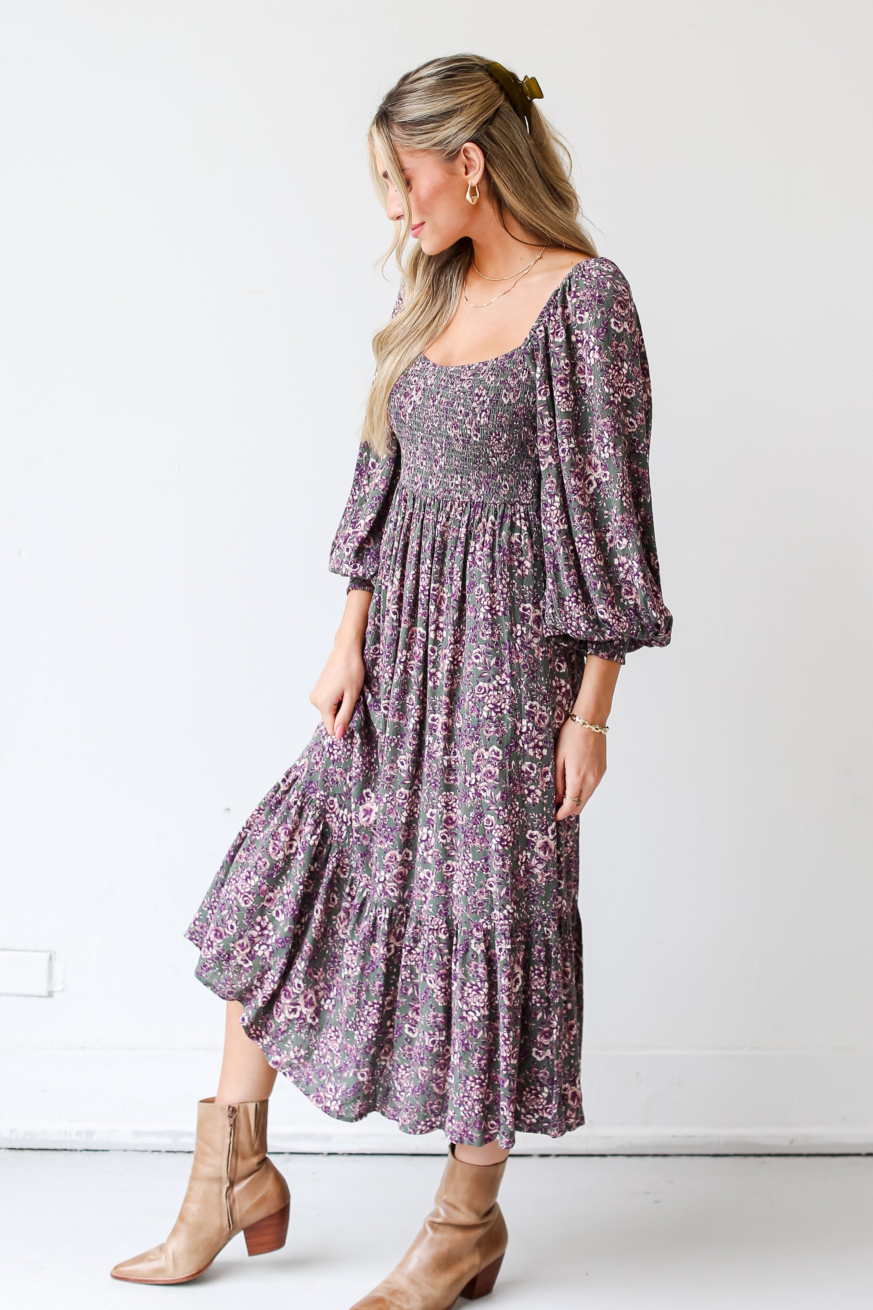 Floral Midi Dress side view