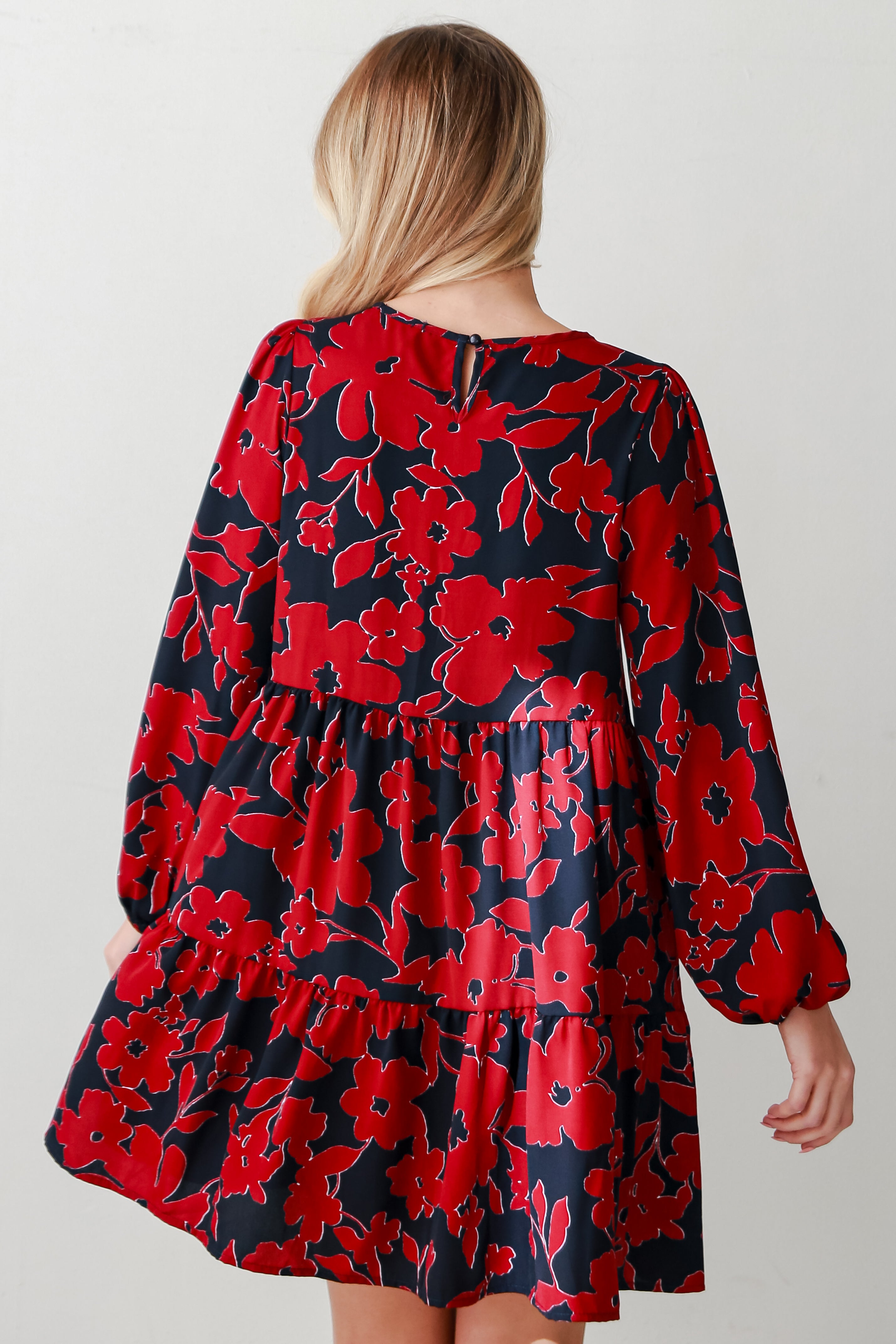 Navy Floral Mini Dress for women