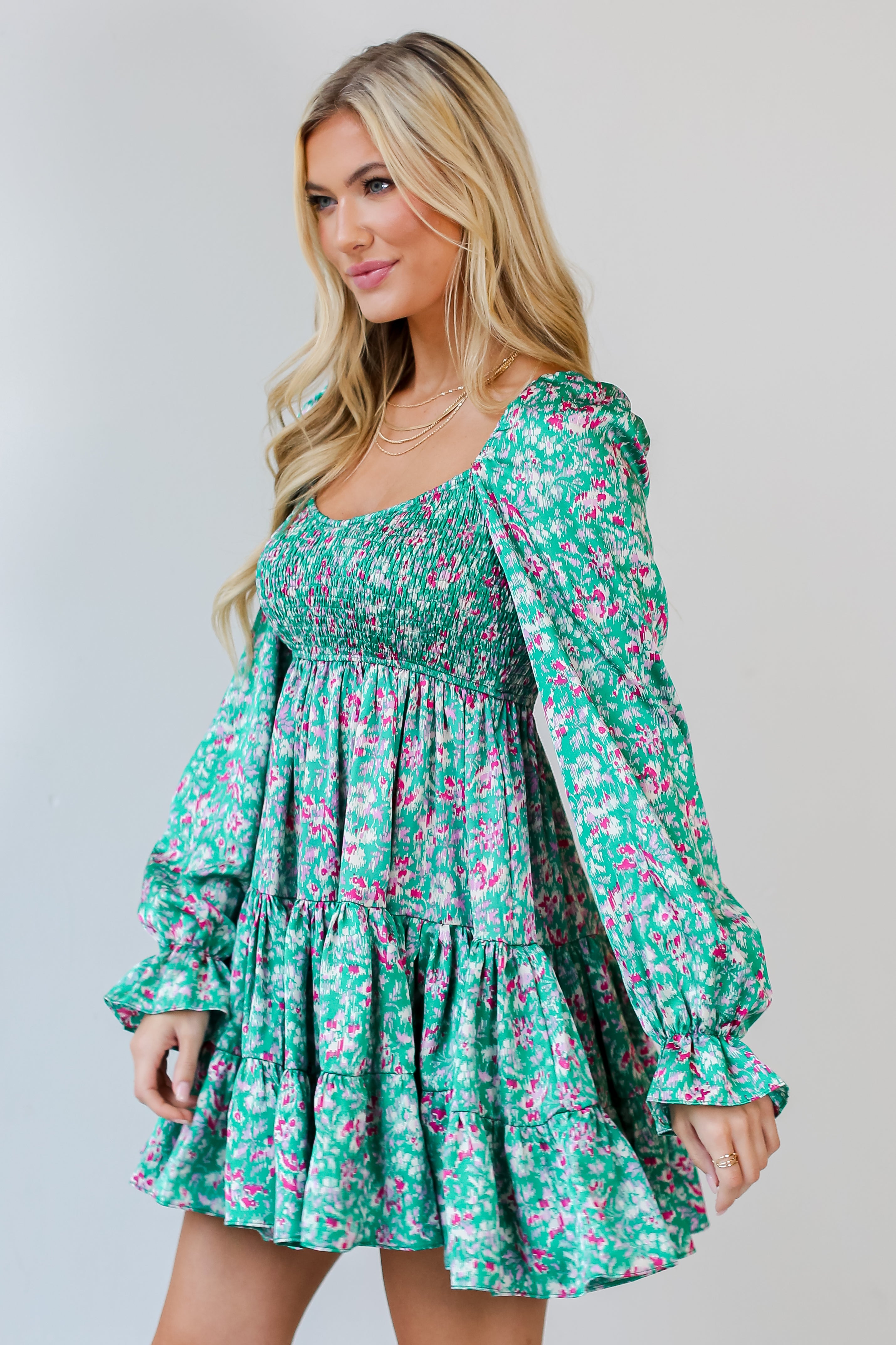 green dress side view