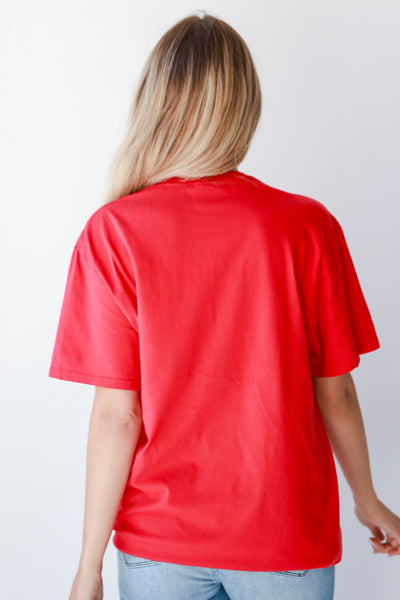 red Football Tee back view