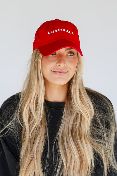 Gainesville Embroidered Hat in red