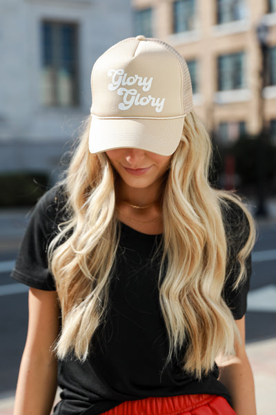 taupe Glory Glory Trucker Hat UGA Hats Online