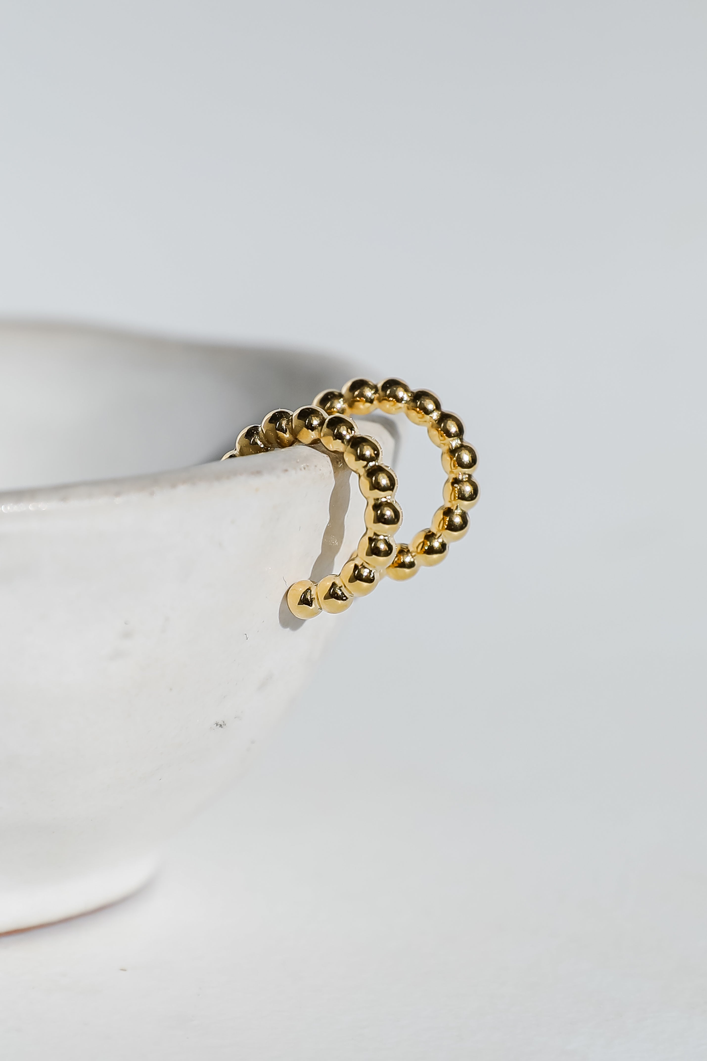 Eden Gold Beaded Mini Hoop Earrings