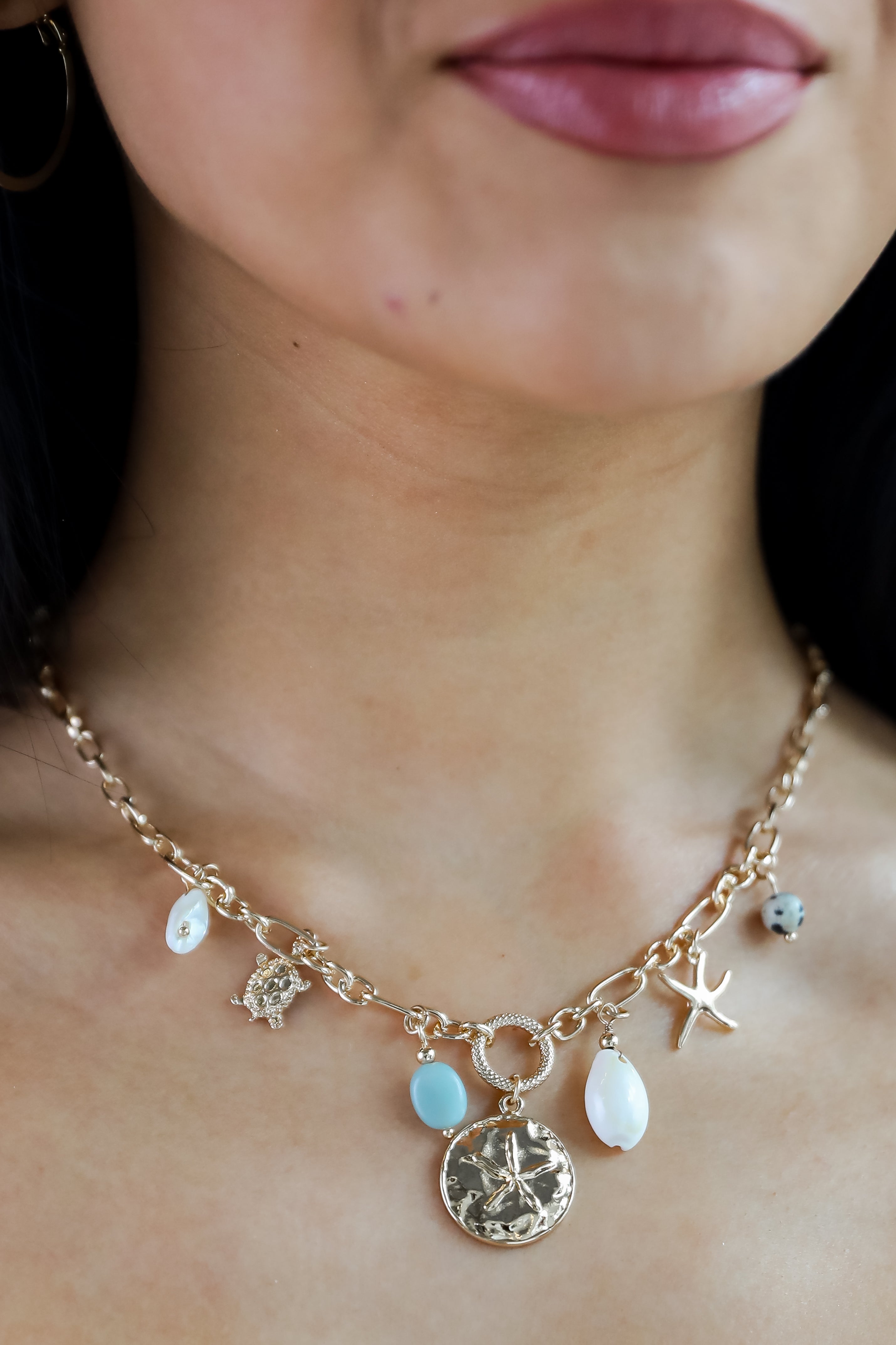 Amelia Gold Charm Necklace