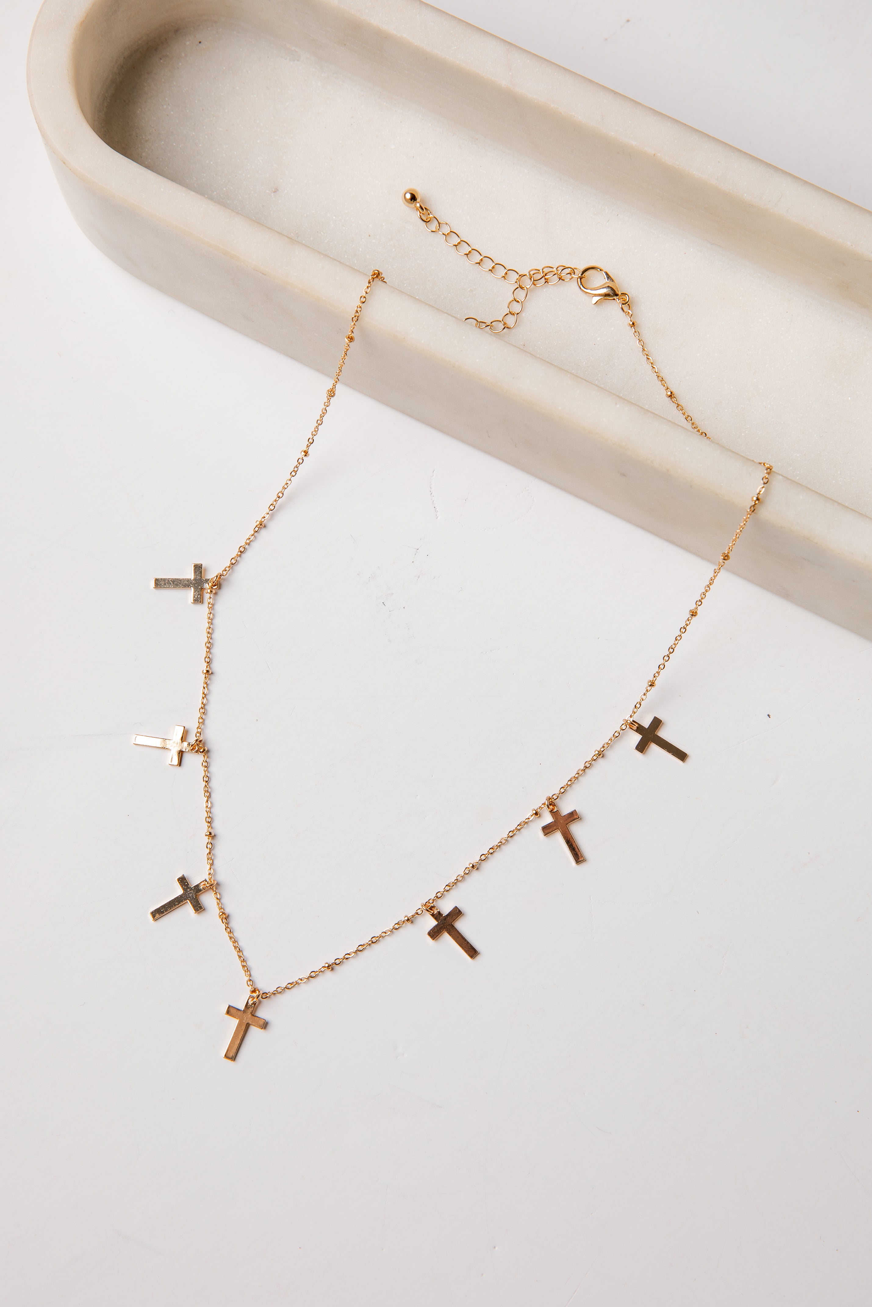 Amy Gold Cross Charm Necklace