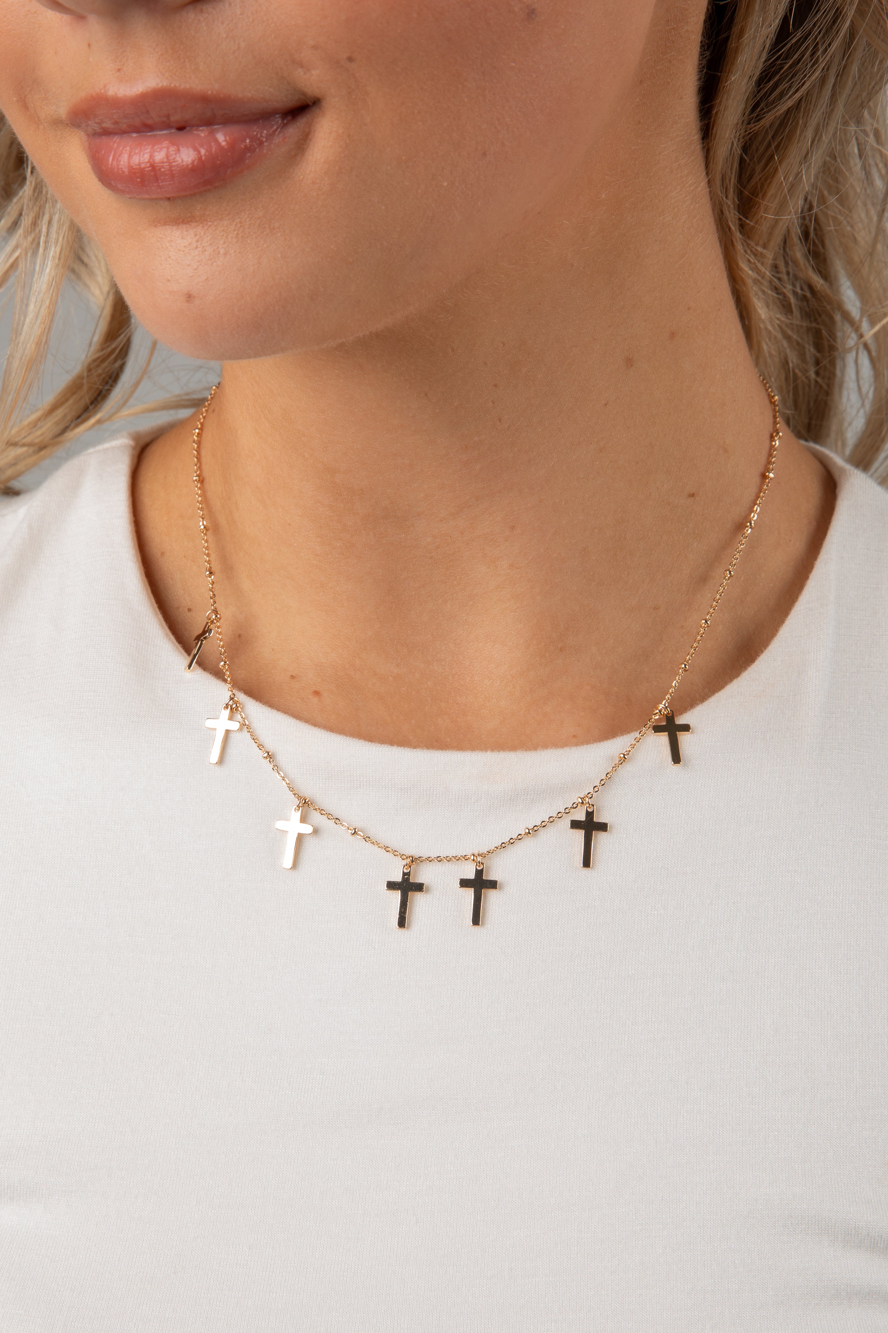 gold cross necklace