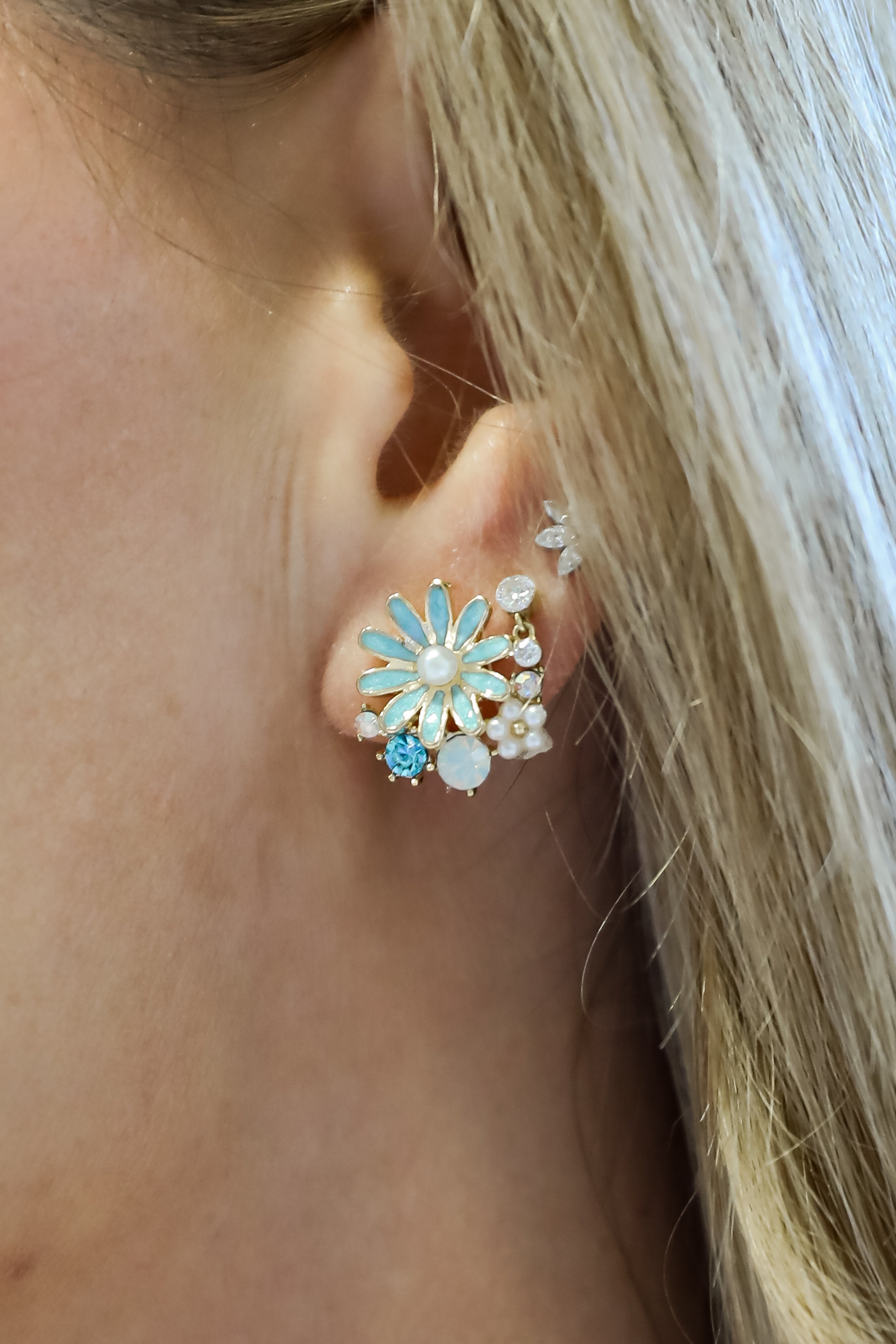 Charlie Gold Flower Stud Earrings
