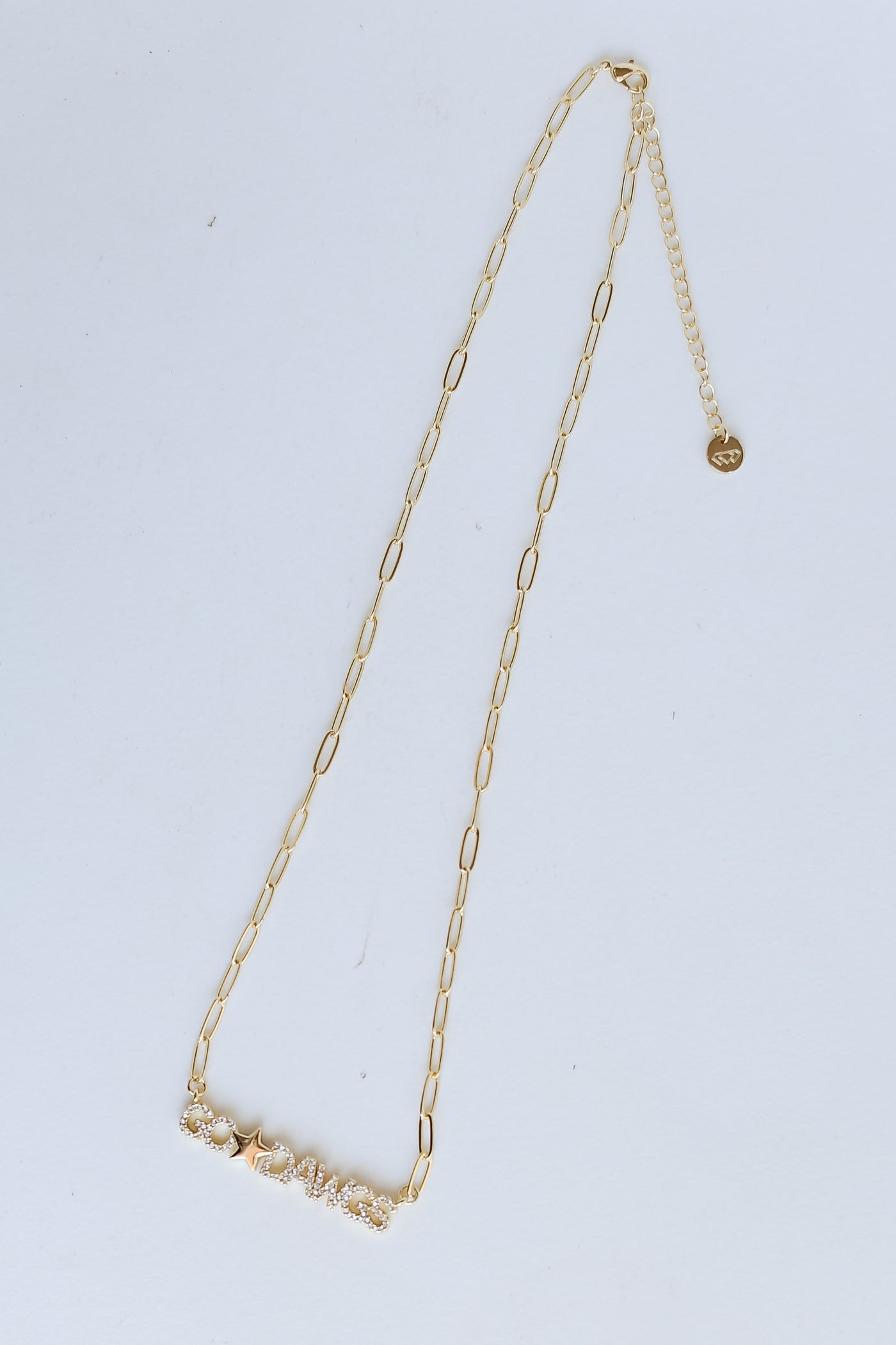 Gold Go Dawgs Necklace flat lay