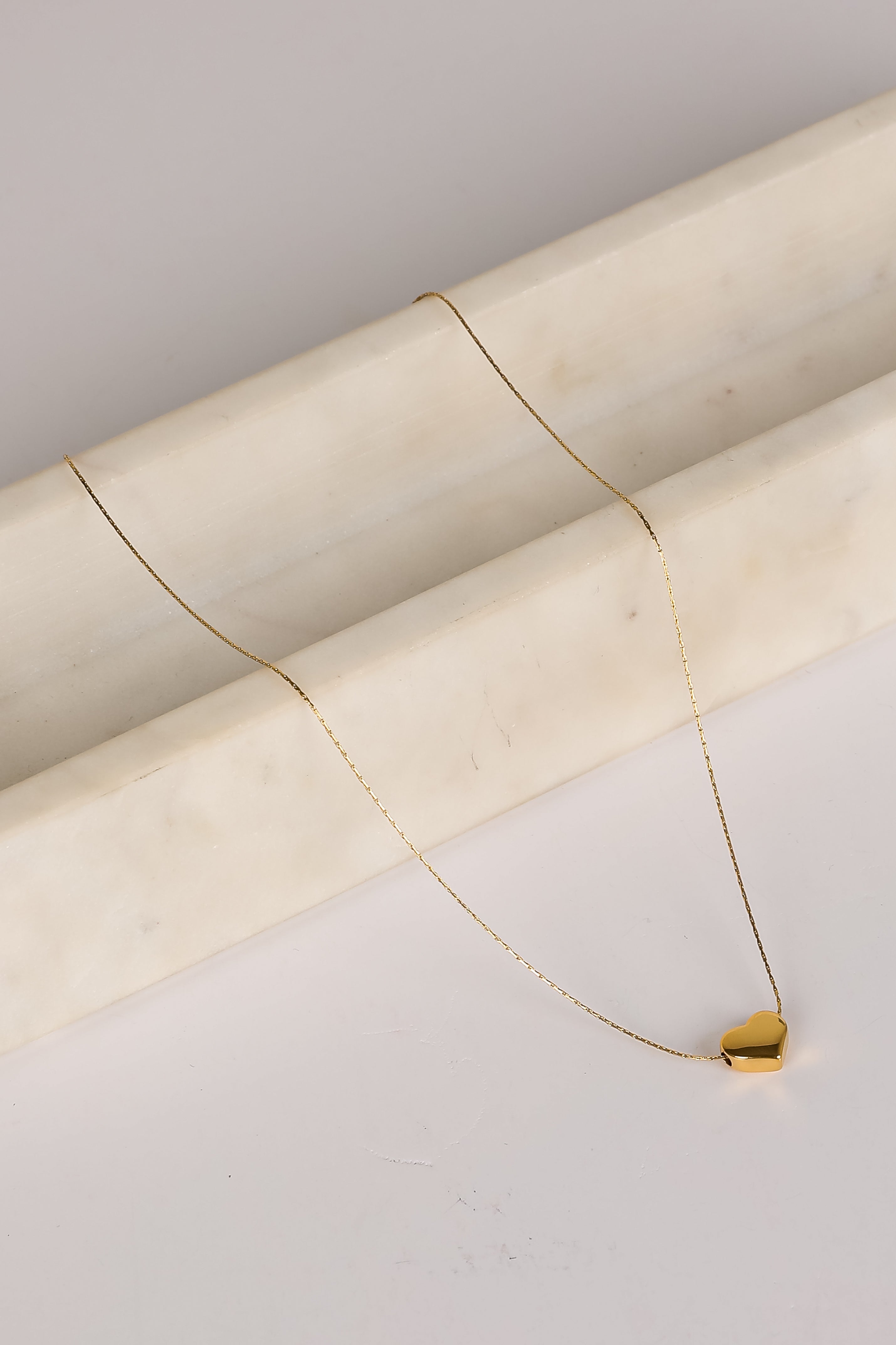 Abby Gold Heart Charm Necklace