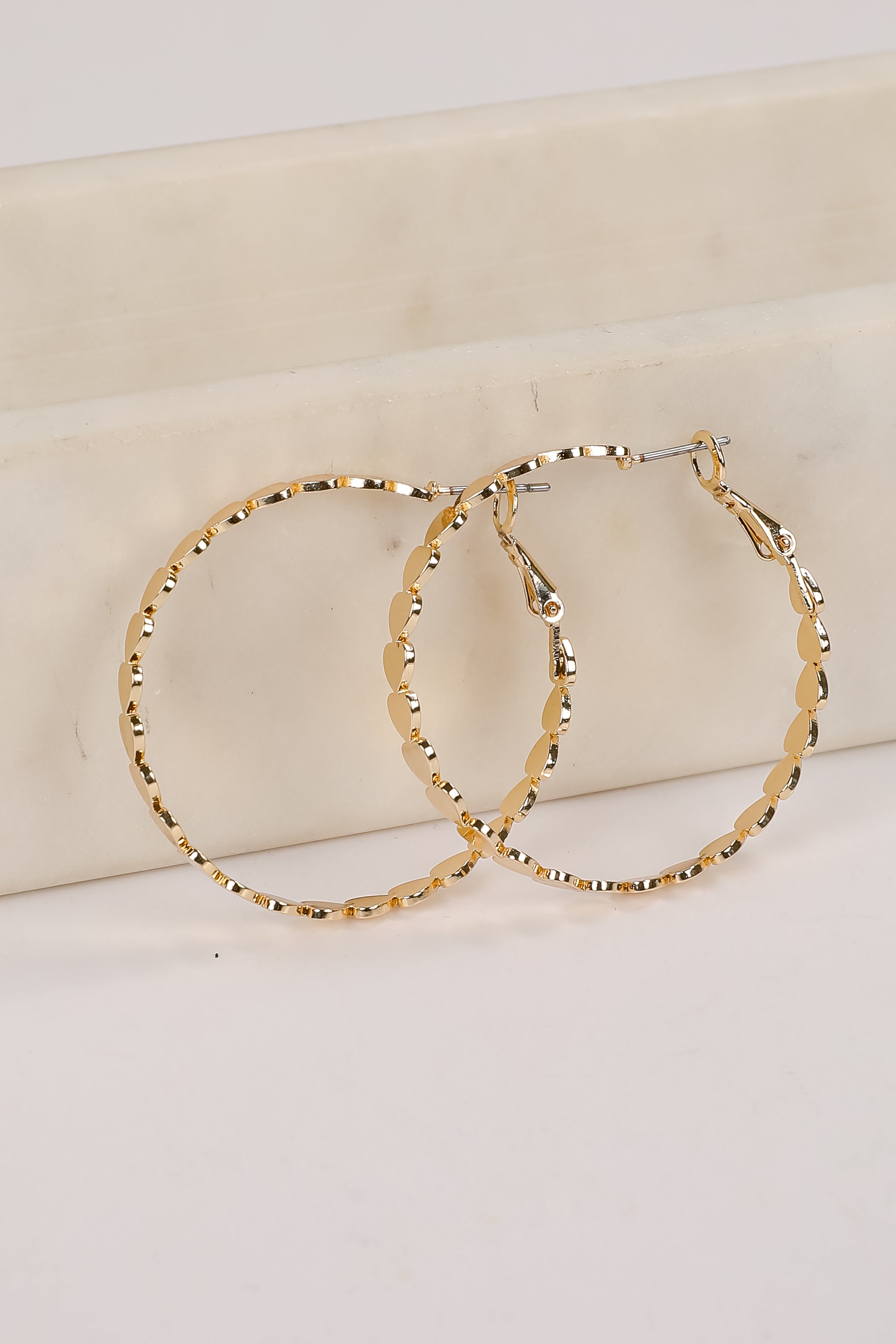 Ashley Gold Heart Hoop Earrings