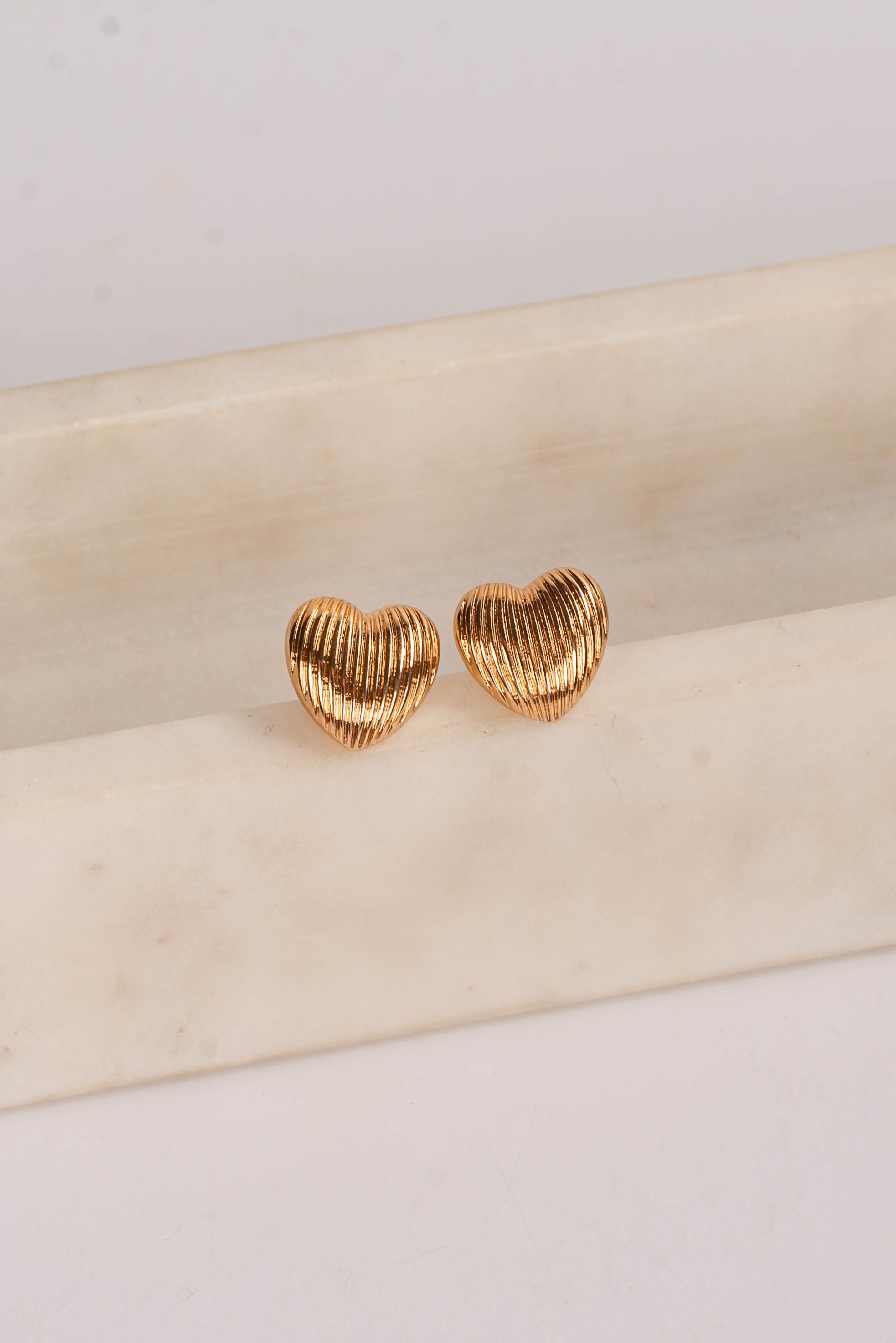 Camryn Gold Heart Stud Earrings