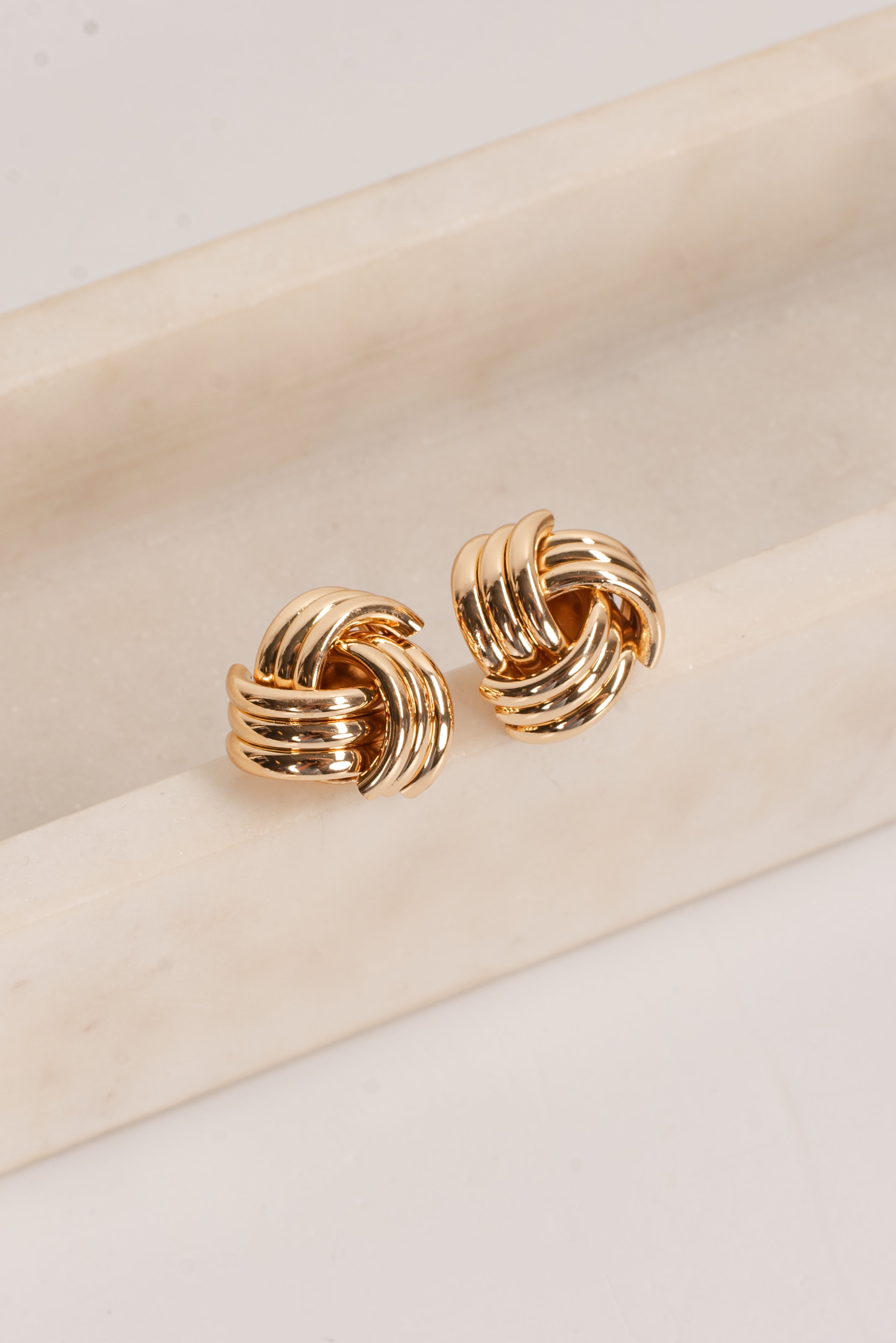 Reagan Gold Knot Stud Earrings
