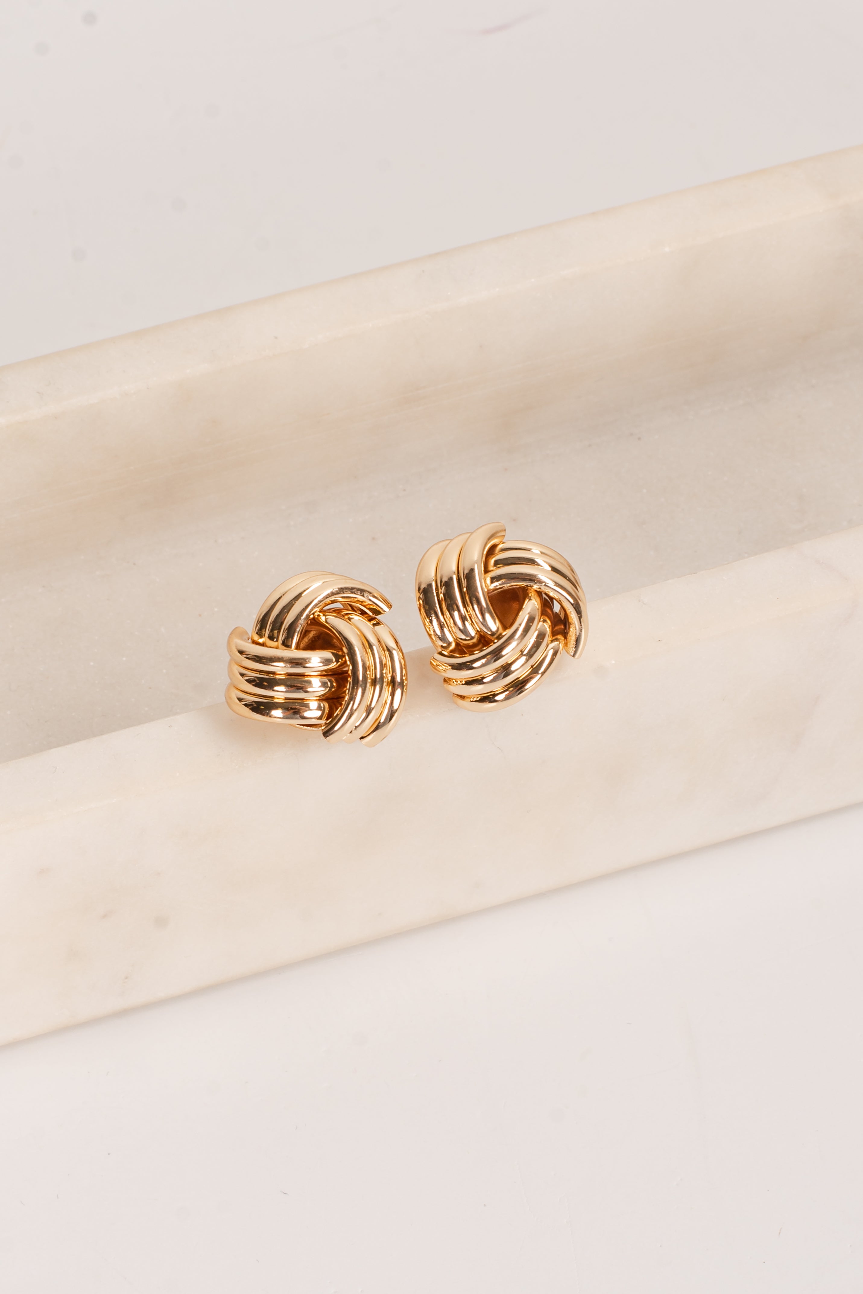 Reagan Gold Knot Stud Earrings