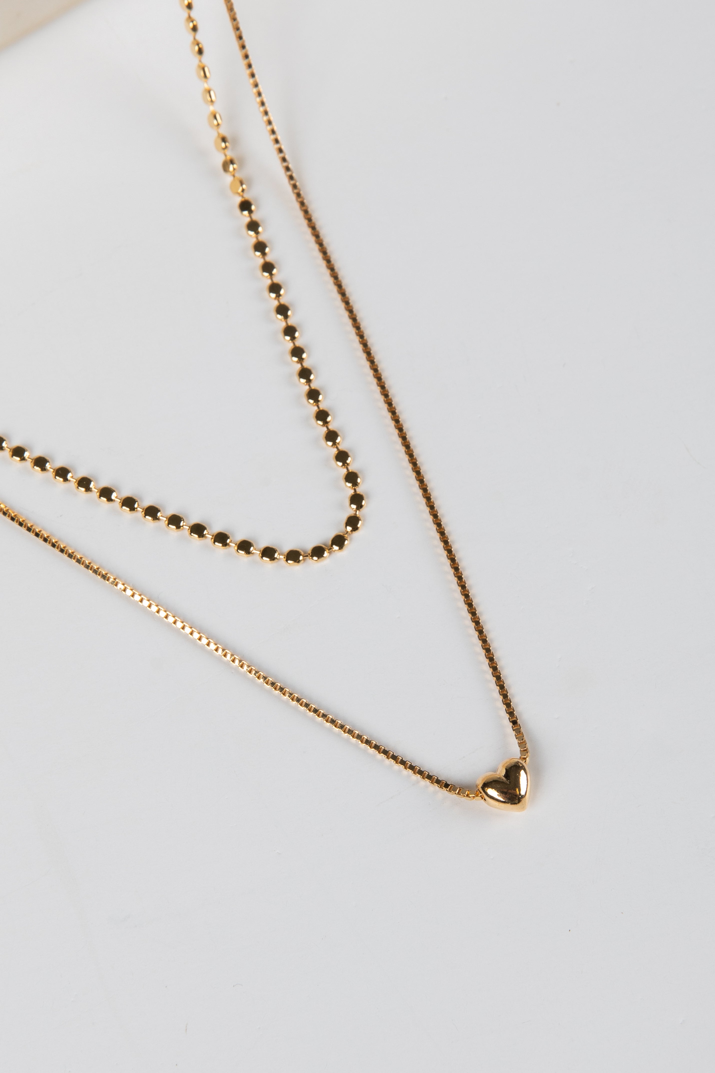 Cute Gold Heart Charm Layered Necklace | Charm Necklaces