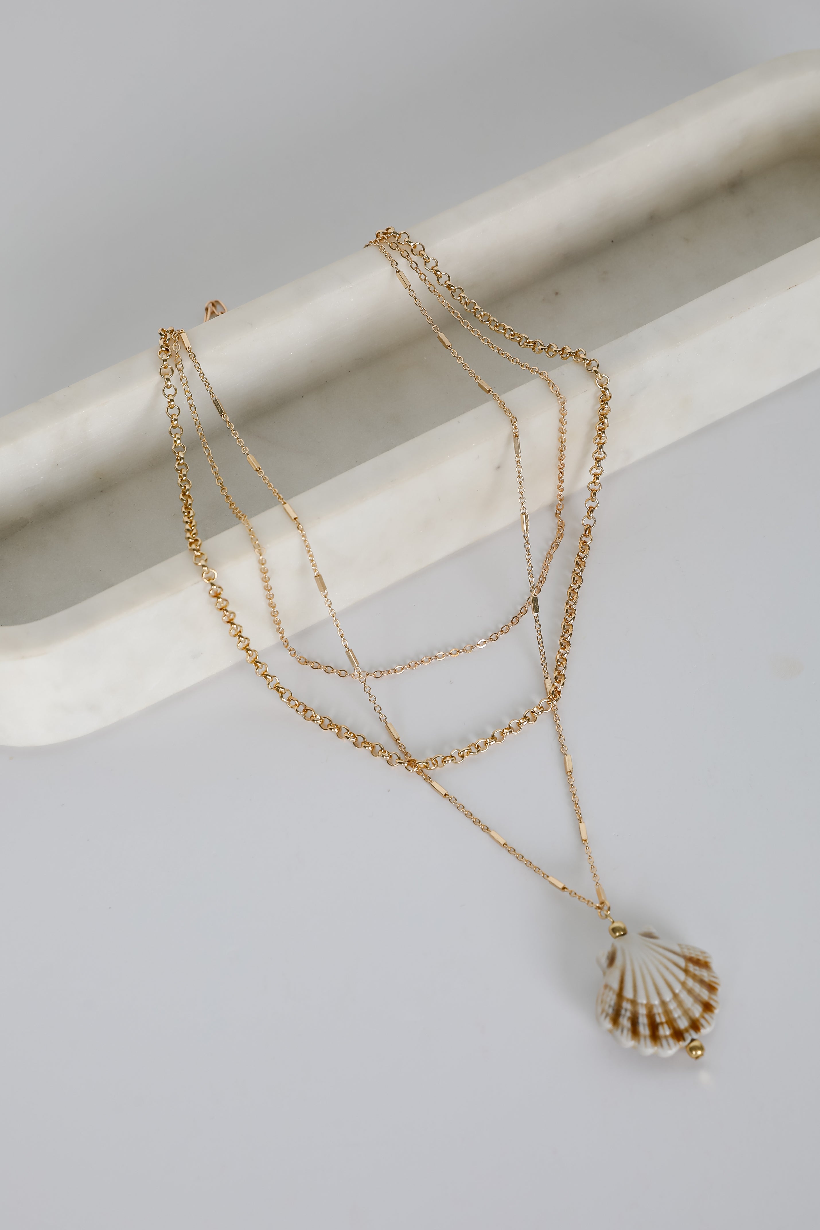 Marina Gold Layered Seashell Charm Necklace