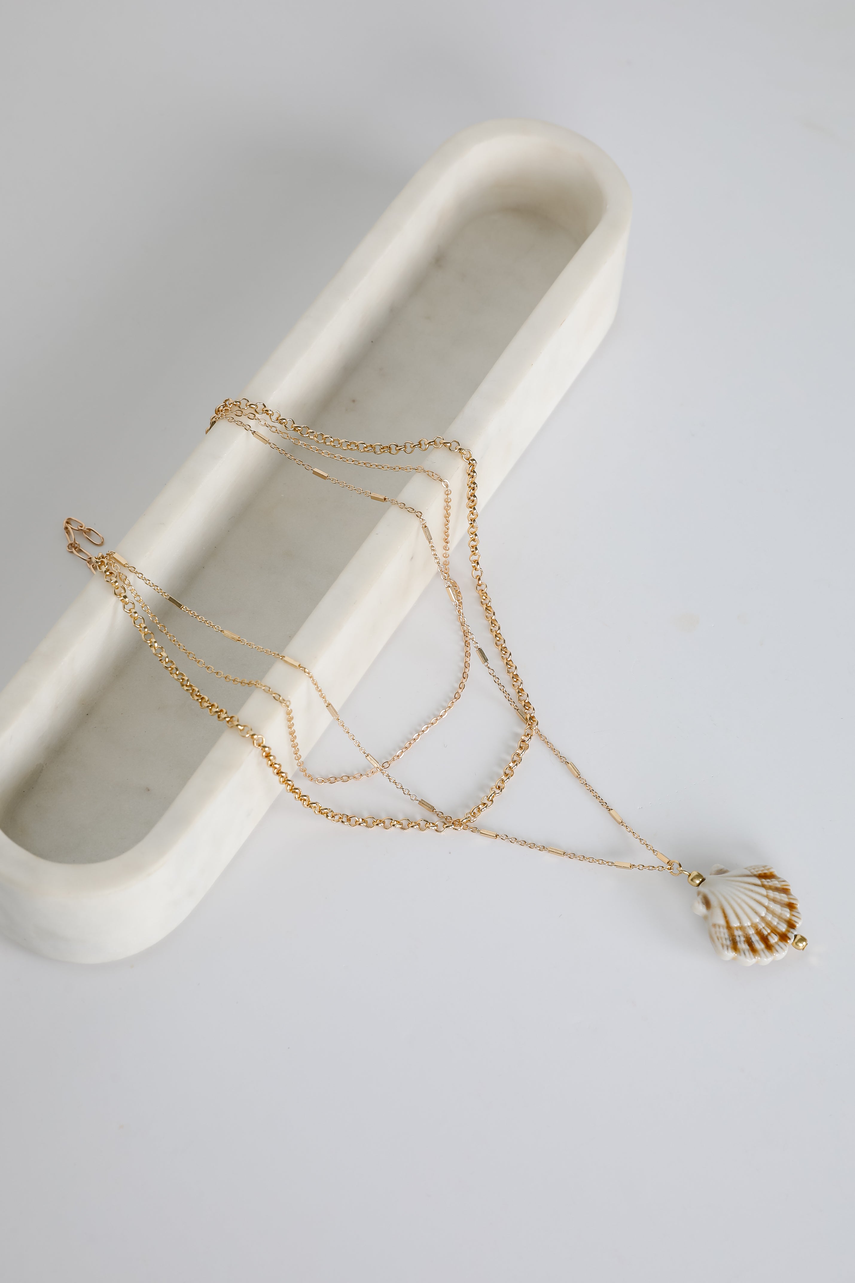 Marina Gold Layered Seashell Charm Necklace