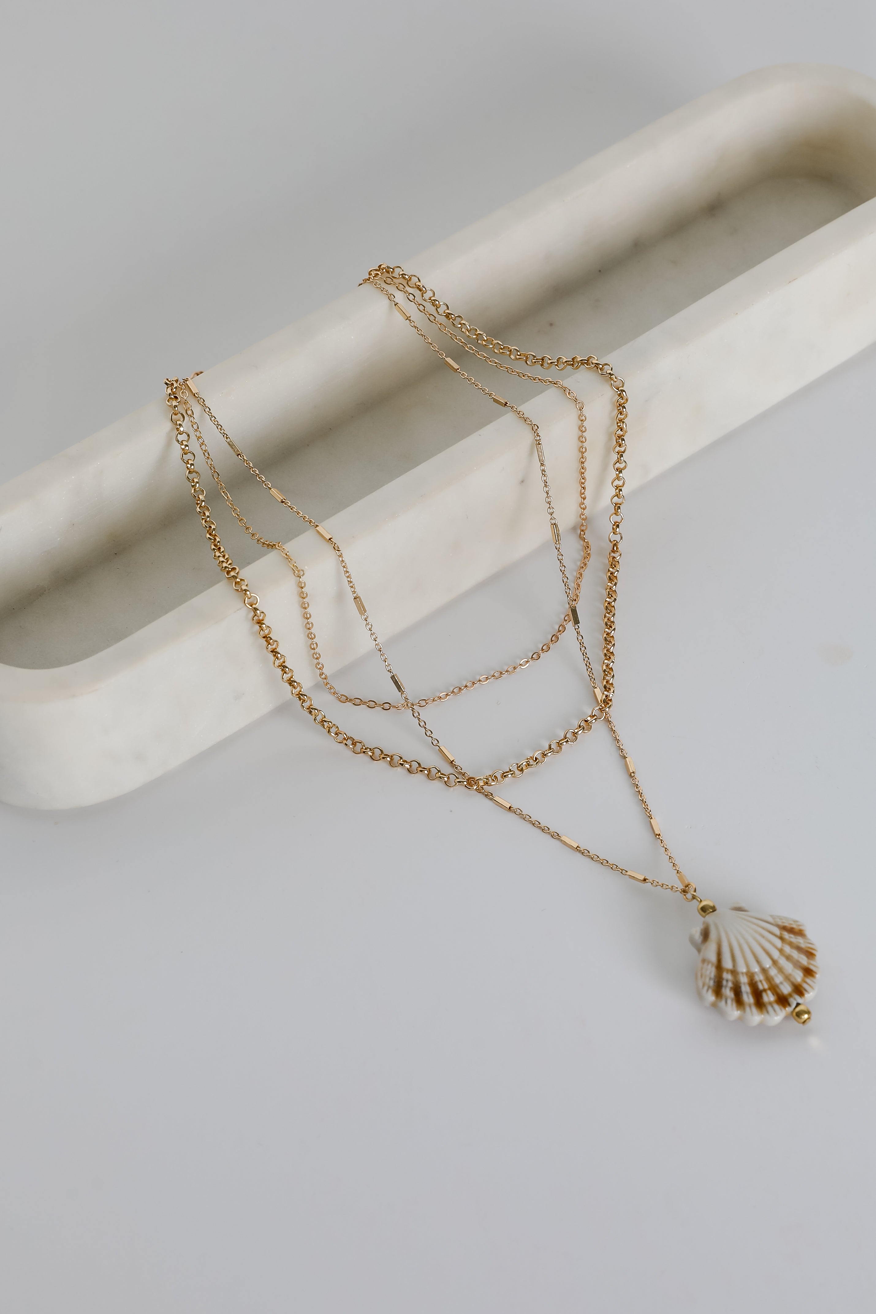 Marina Gold Layered Seashell Charm Necklace