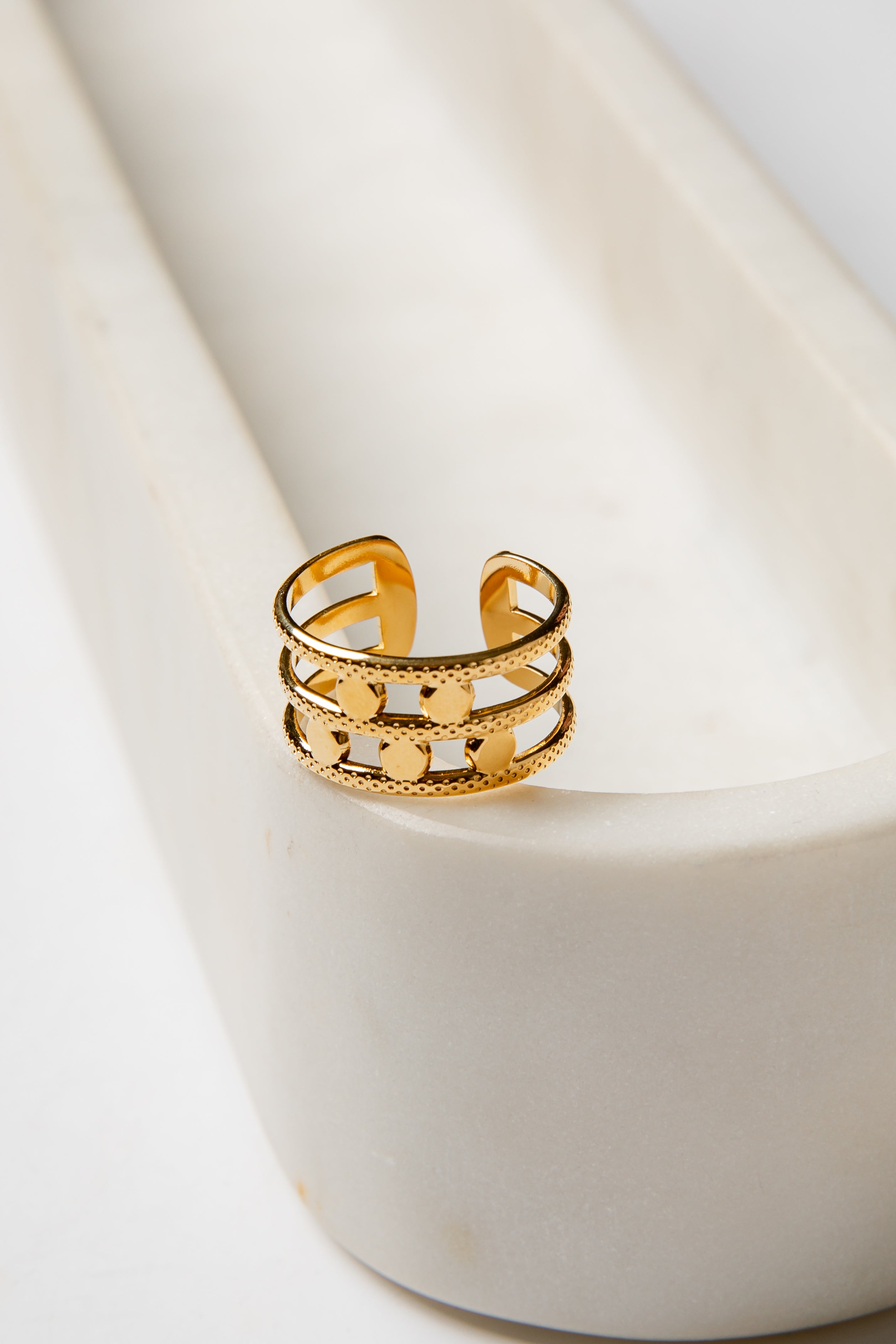 Lexie Golden Charm Multi-Band Ring | Trendy Women's Jewelry
