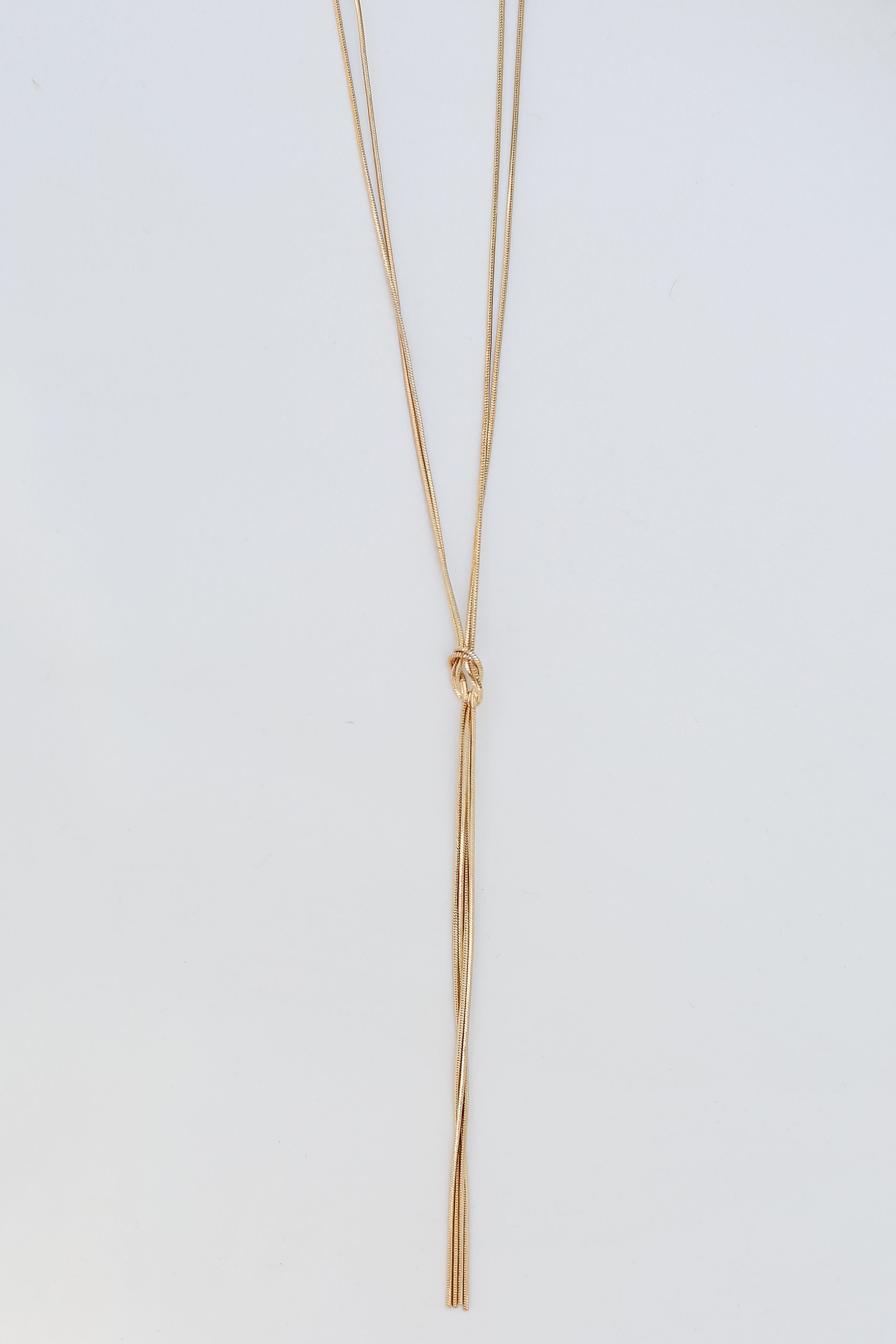 Chic Gold Knot Necklace Cute Necklaces ShopDressUp Dress Up