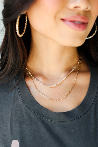dainty Gold Layered Chain Necklace