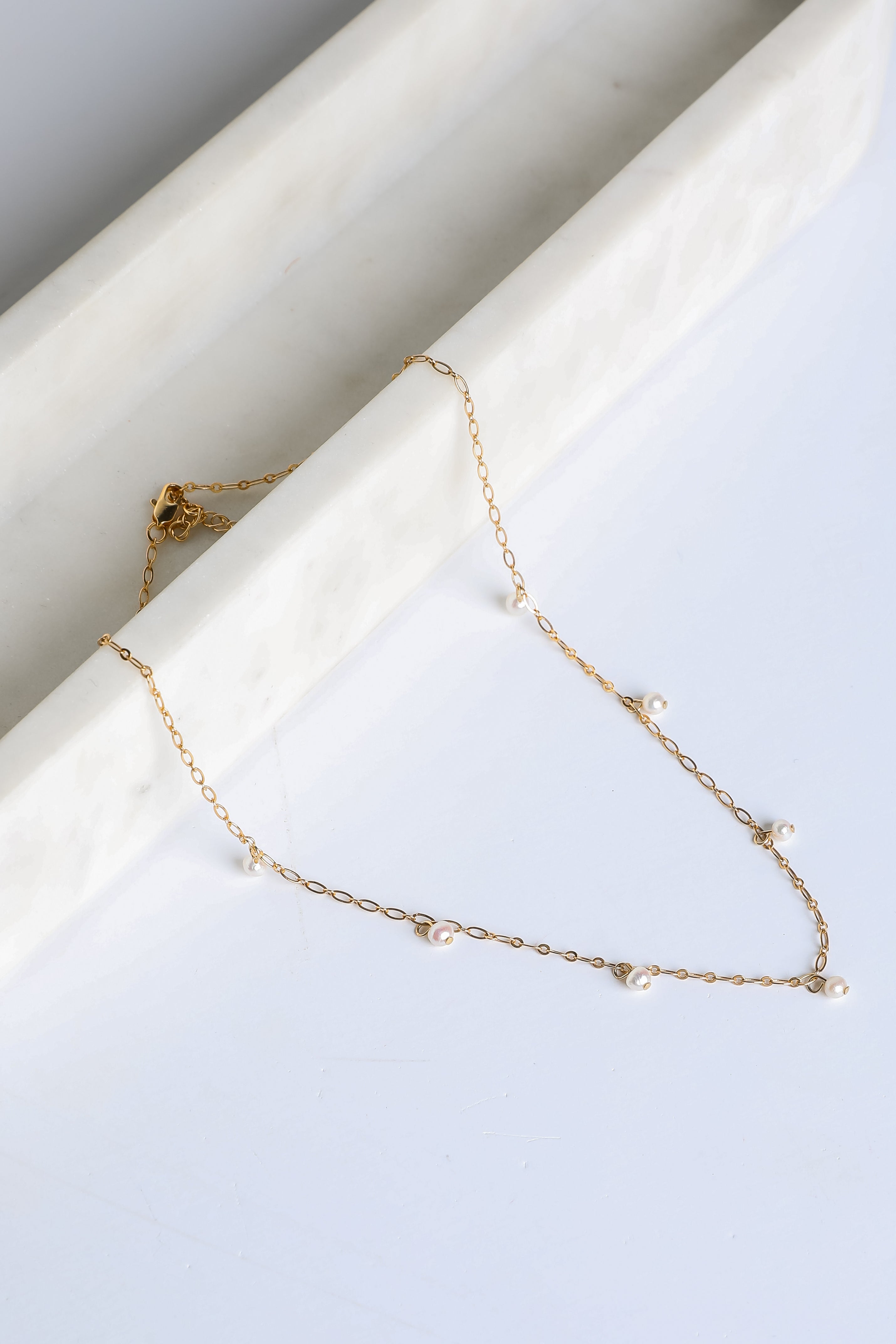 Taylor Gold Pearl Charm Necklace