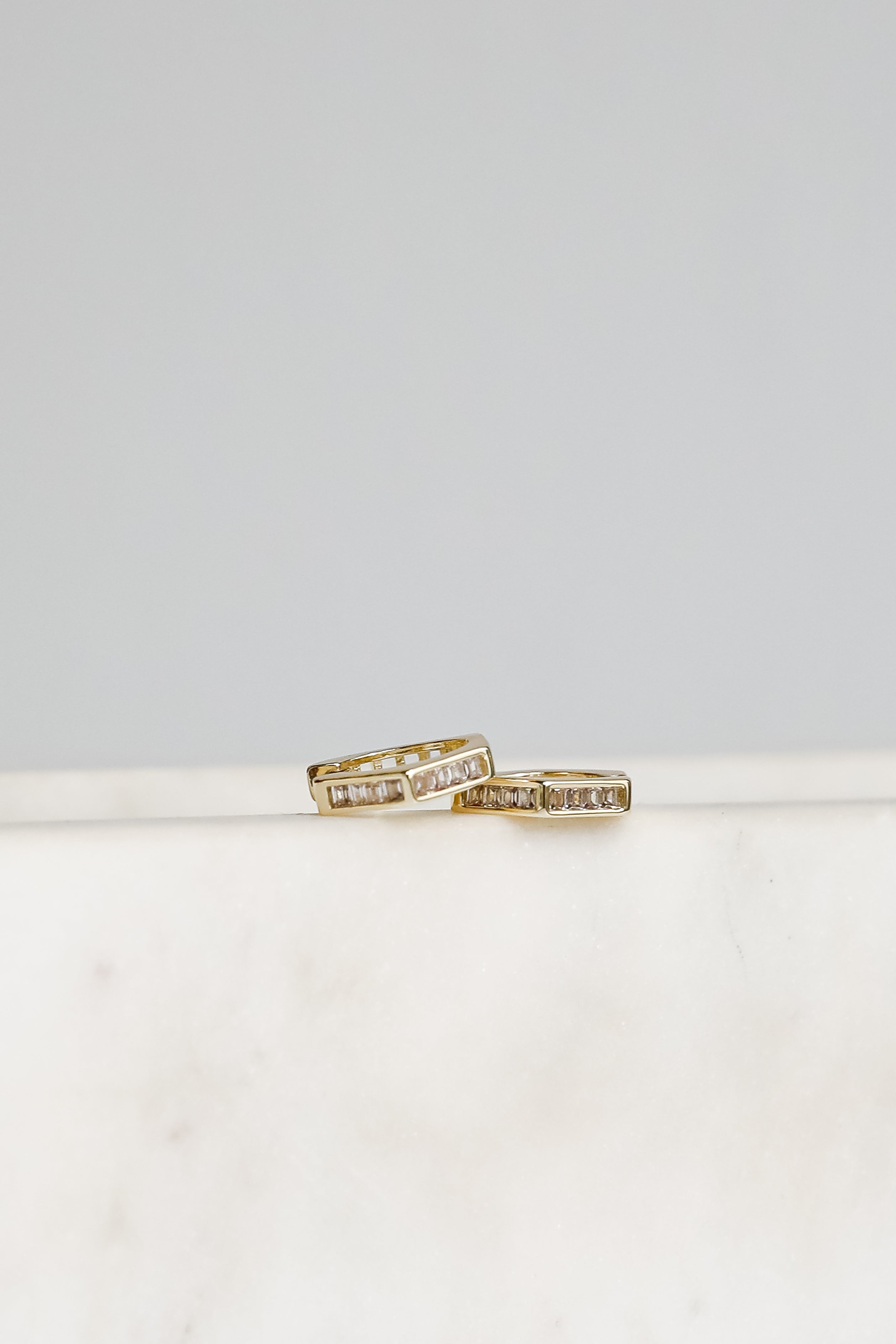 Ava Gold Rhinestone Geometric Mini Hoop Earrings