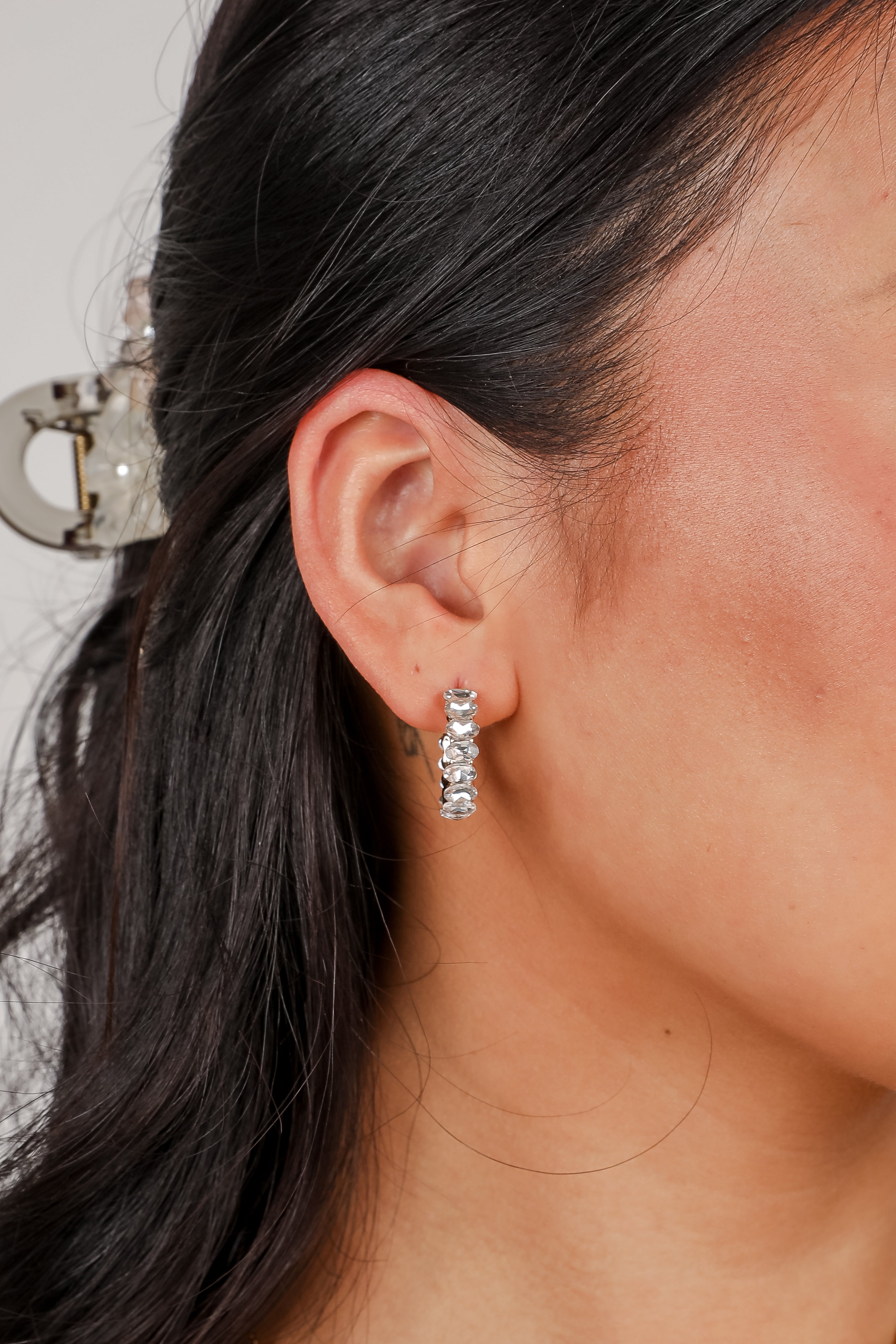 Alissa Gold Rhinestone Hoop Earring Set