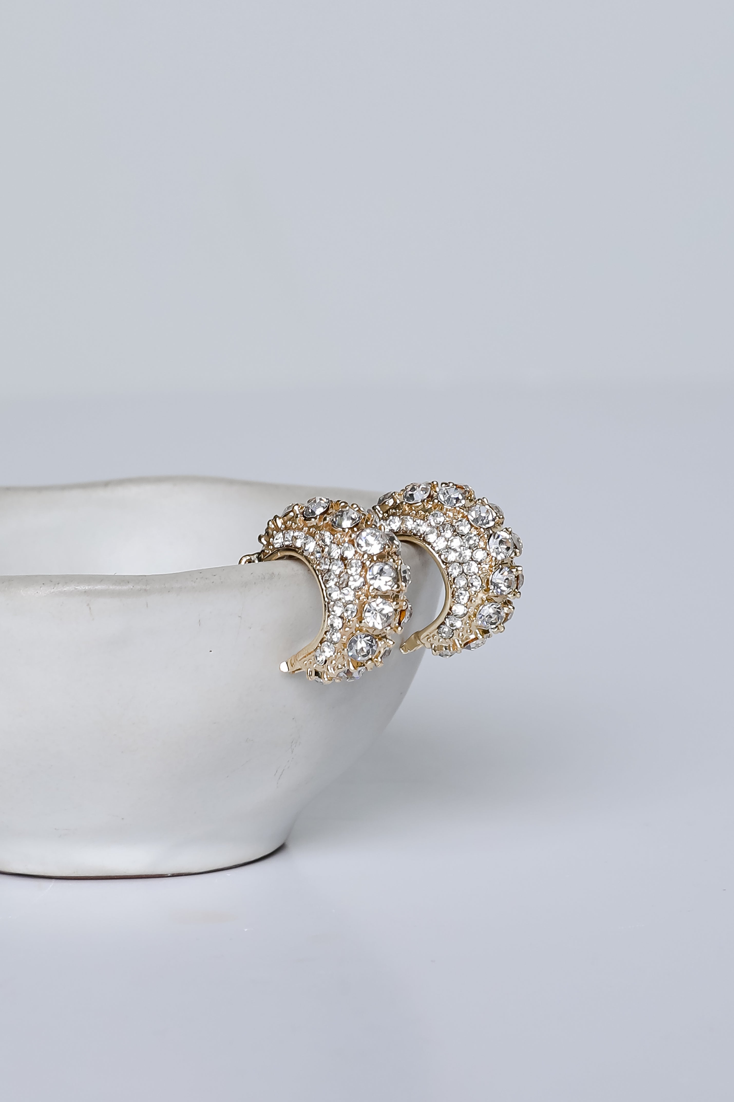 Maria Gold Rhinestone Hoop Earrings