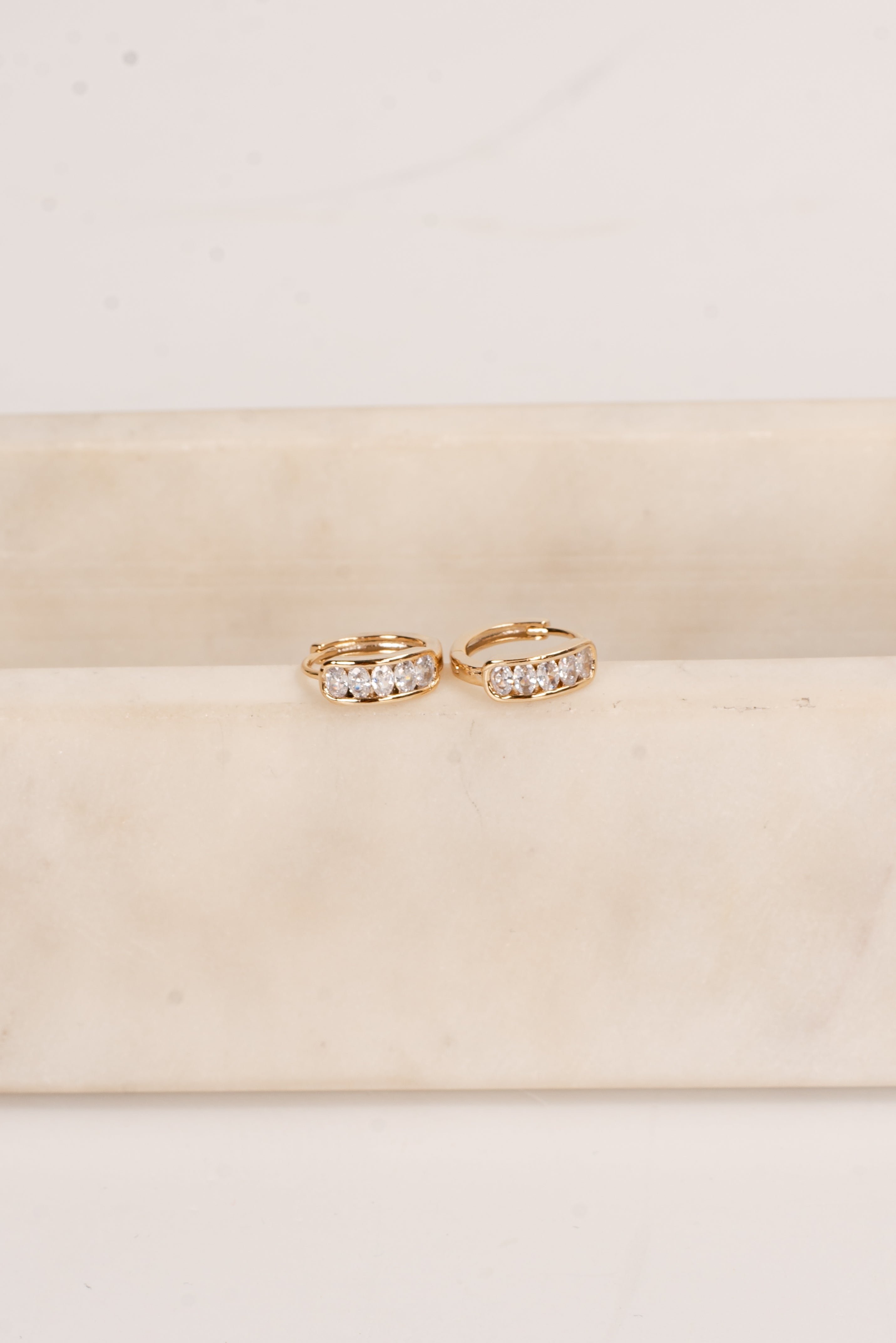 Joanna Gold Rhinestone Mini Hoop Earrings