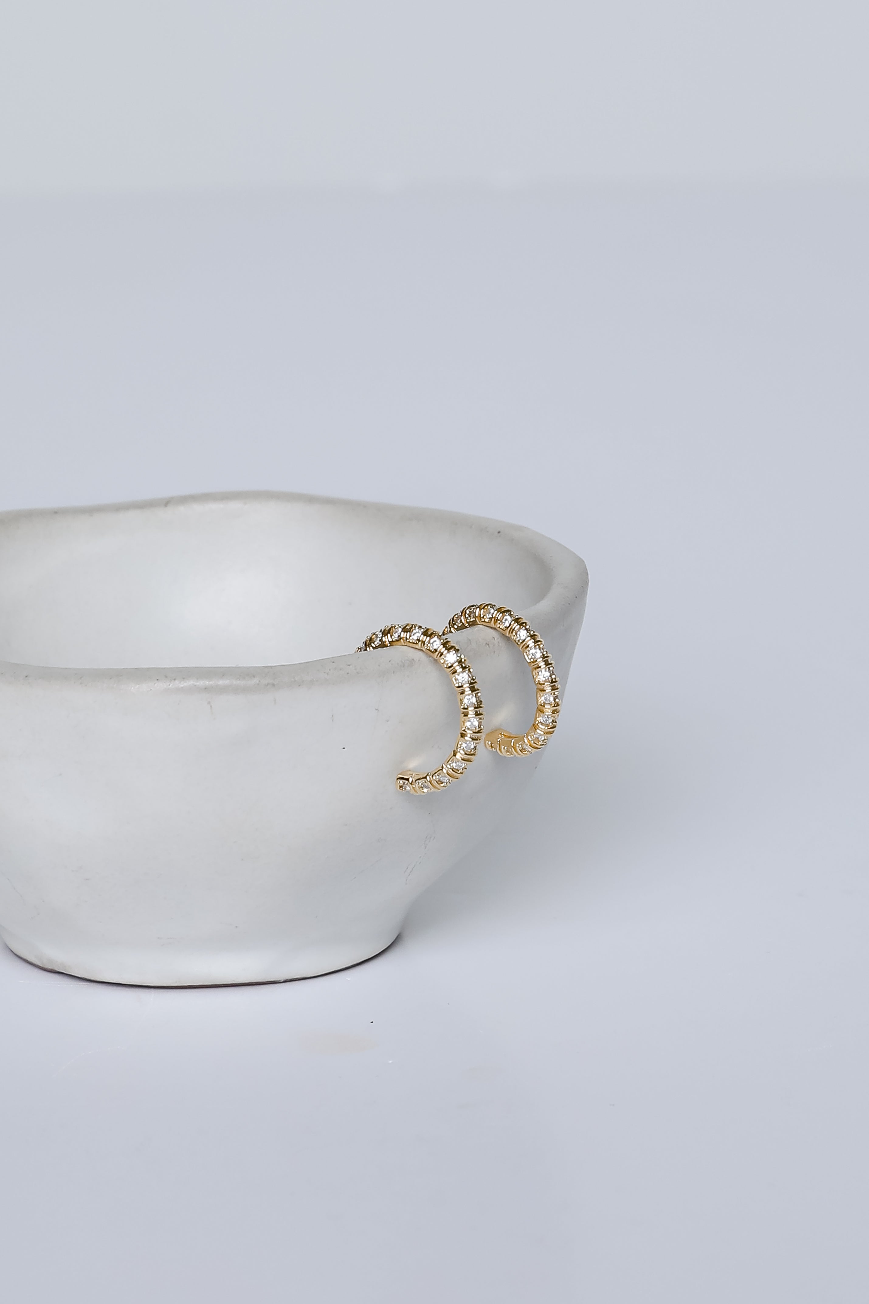 Isla Gold Rhinestone Mini Hoop Earrings