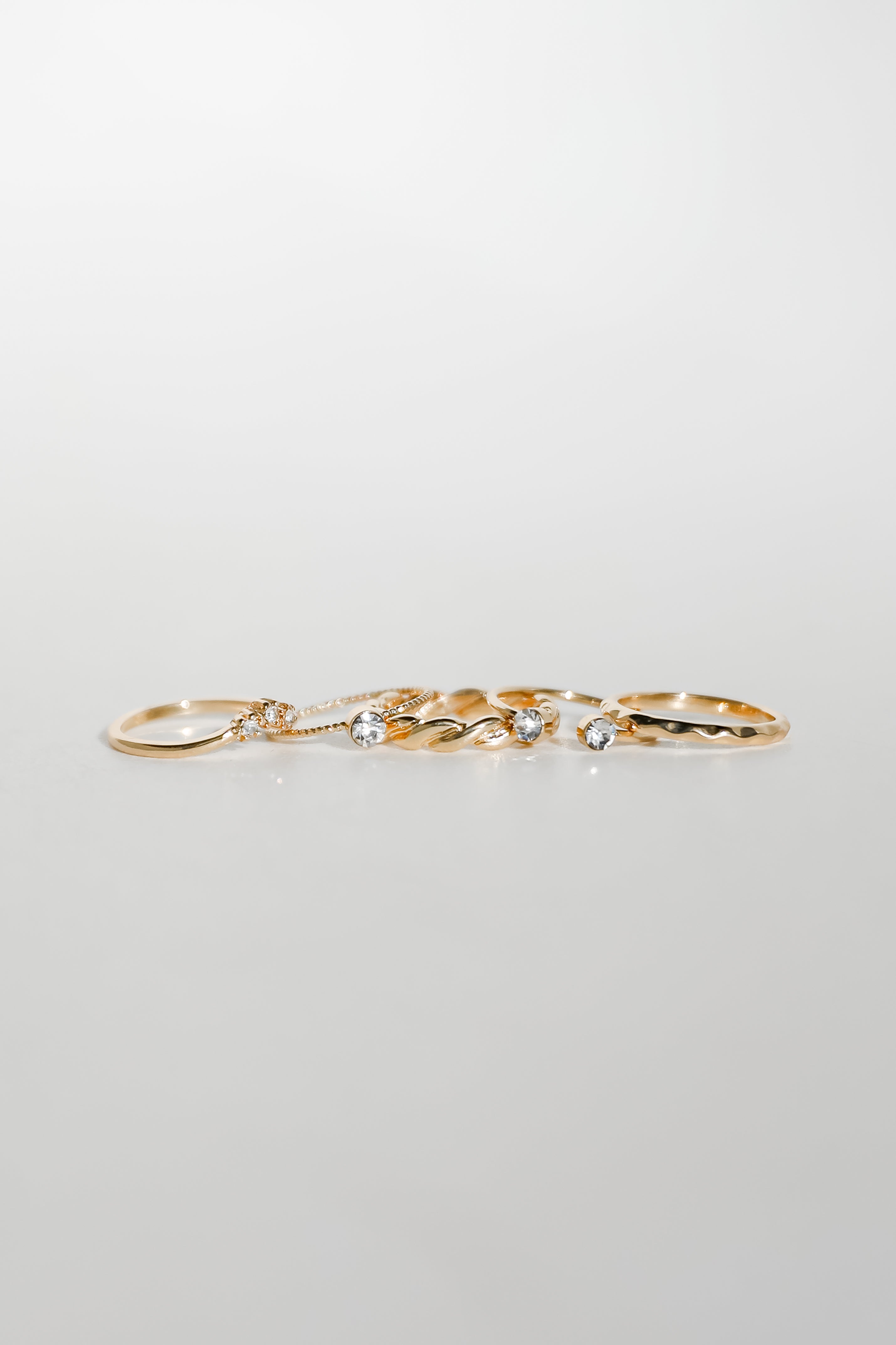 Maeve Gold Rhinestone Ring Set