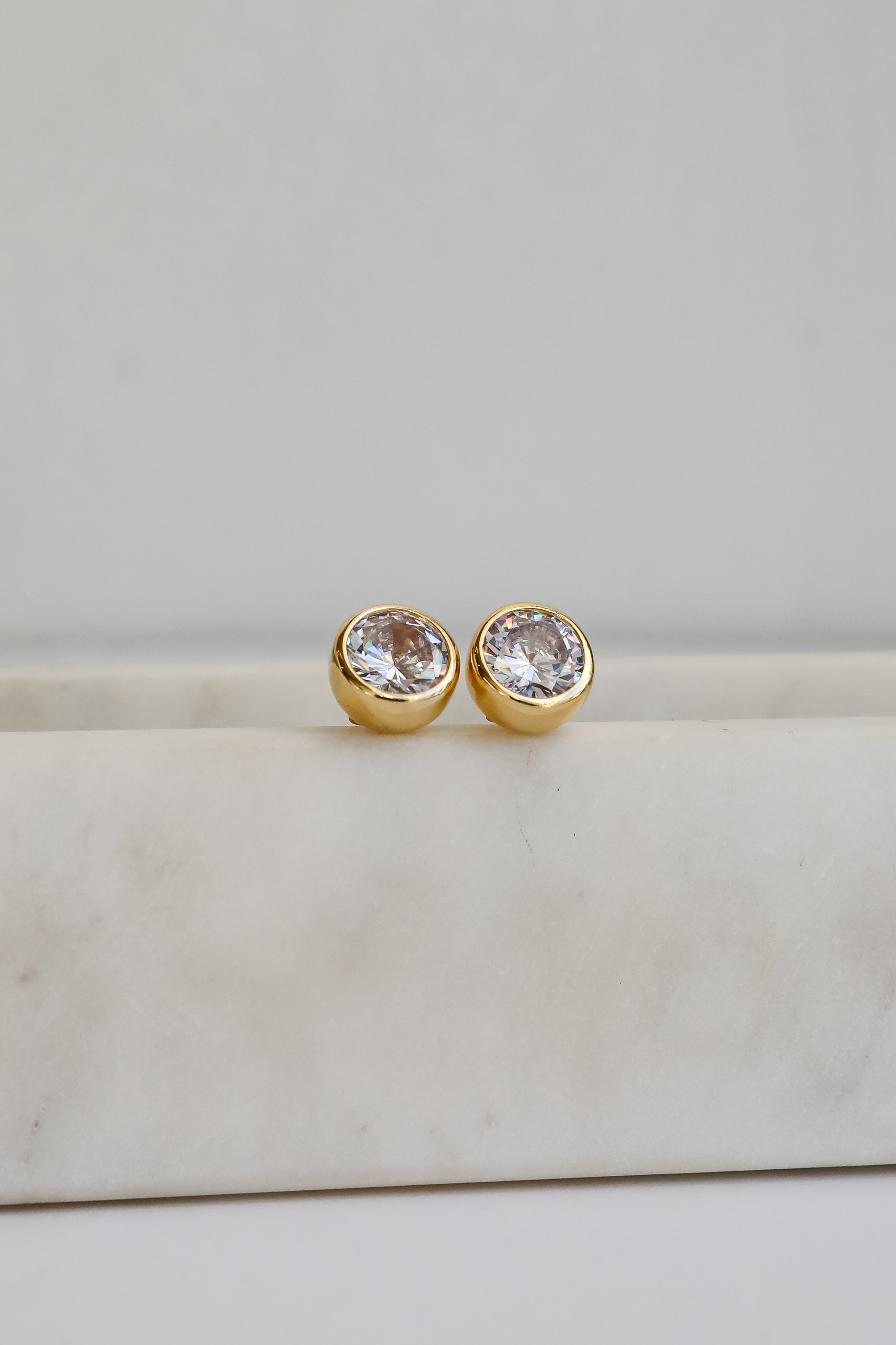 Miranda Gold Rhinestone Stud Earrings