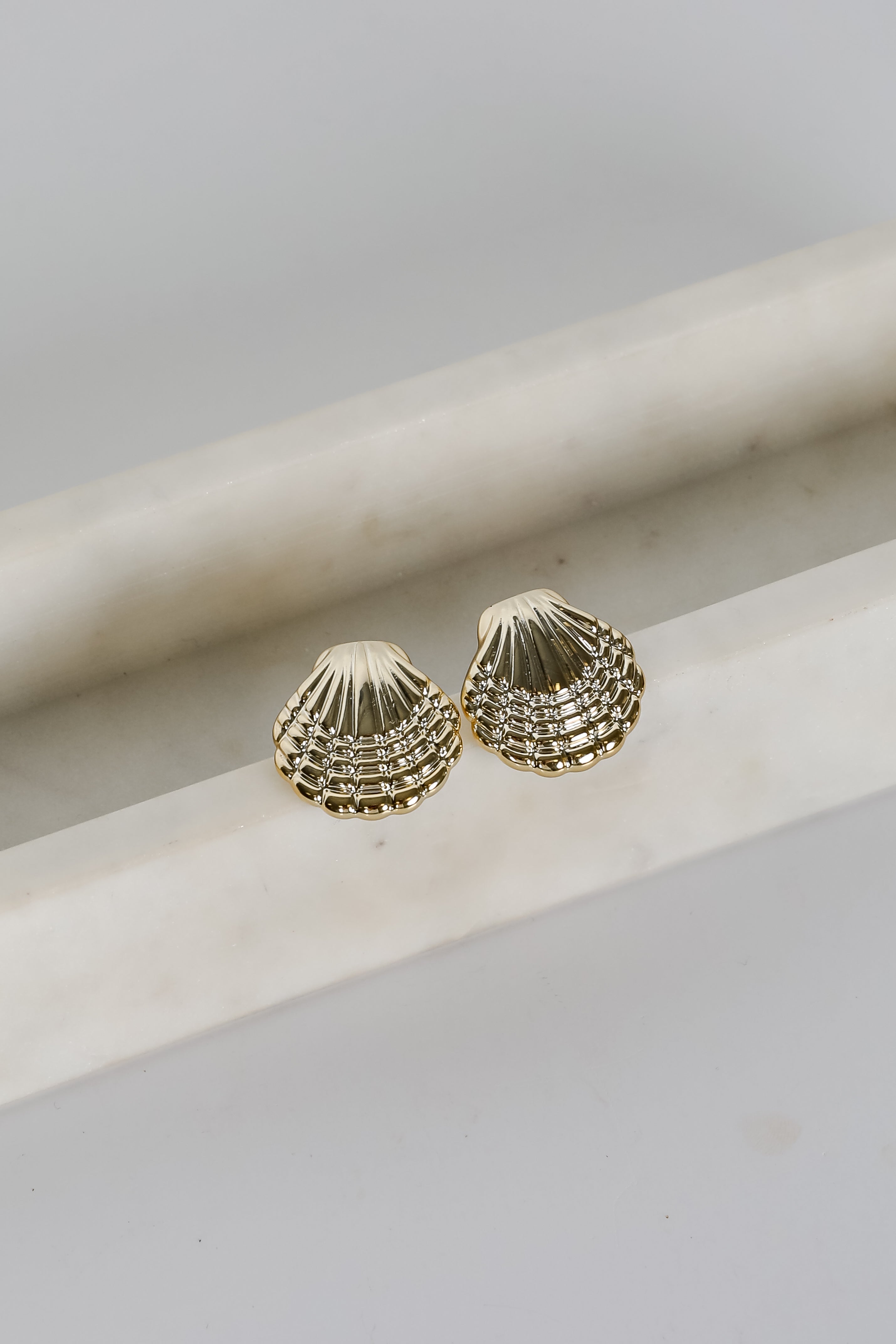 Meredith Gold Seashell Stud Earrings