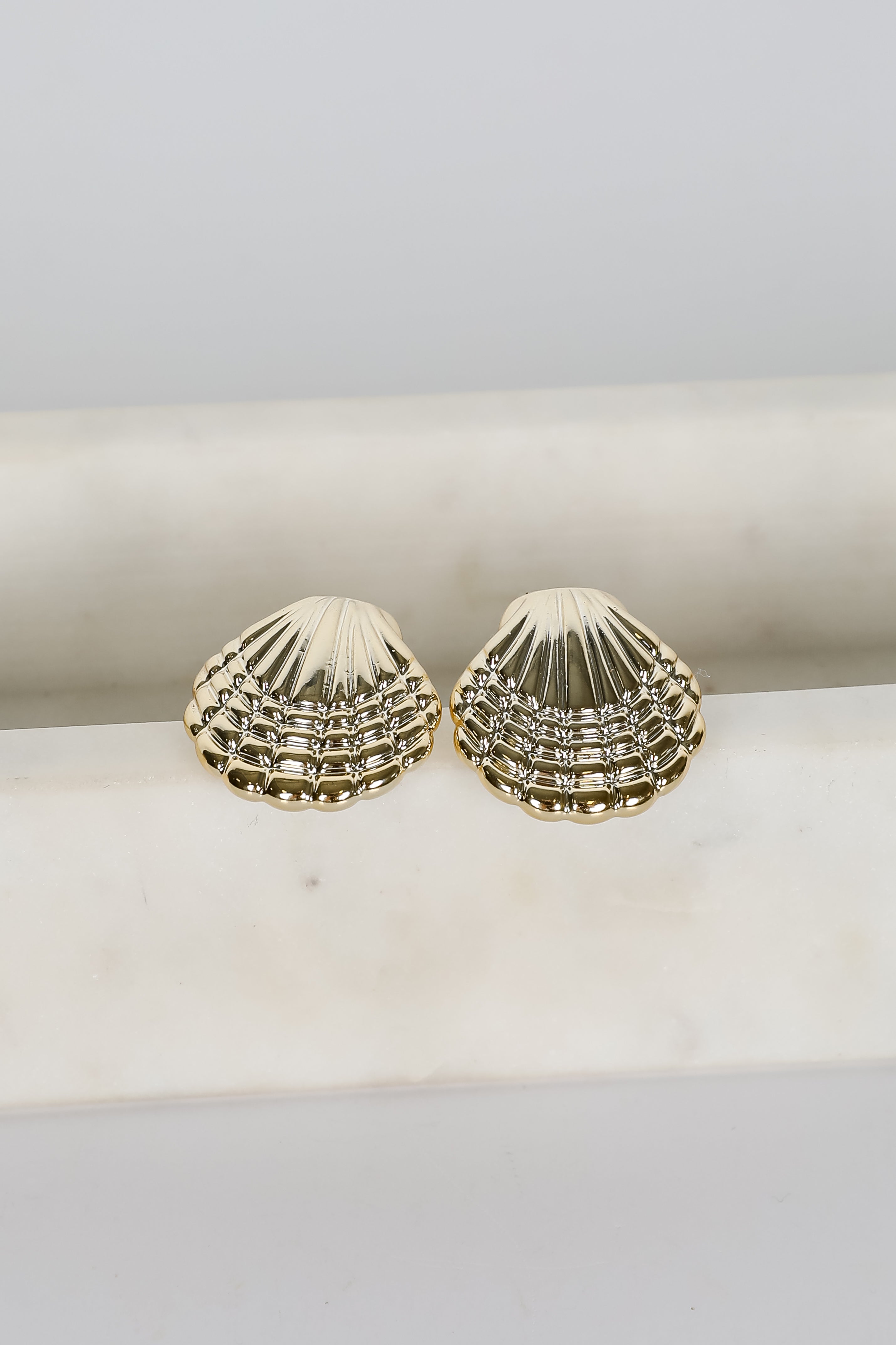 Meredith Gold Seashell Stud Earrings