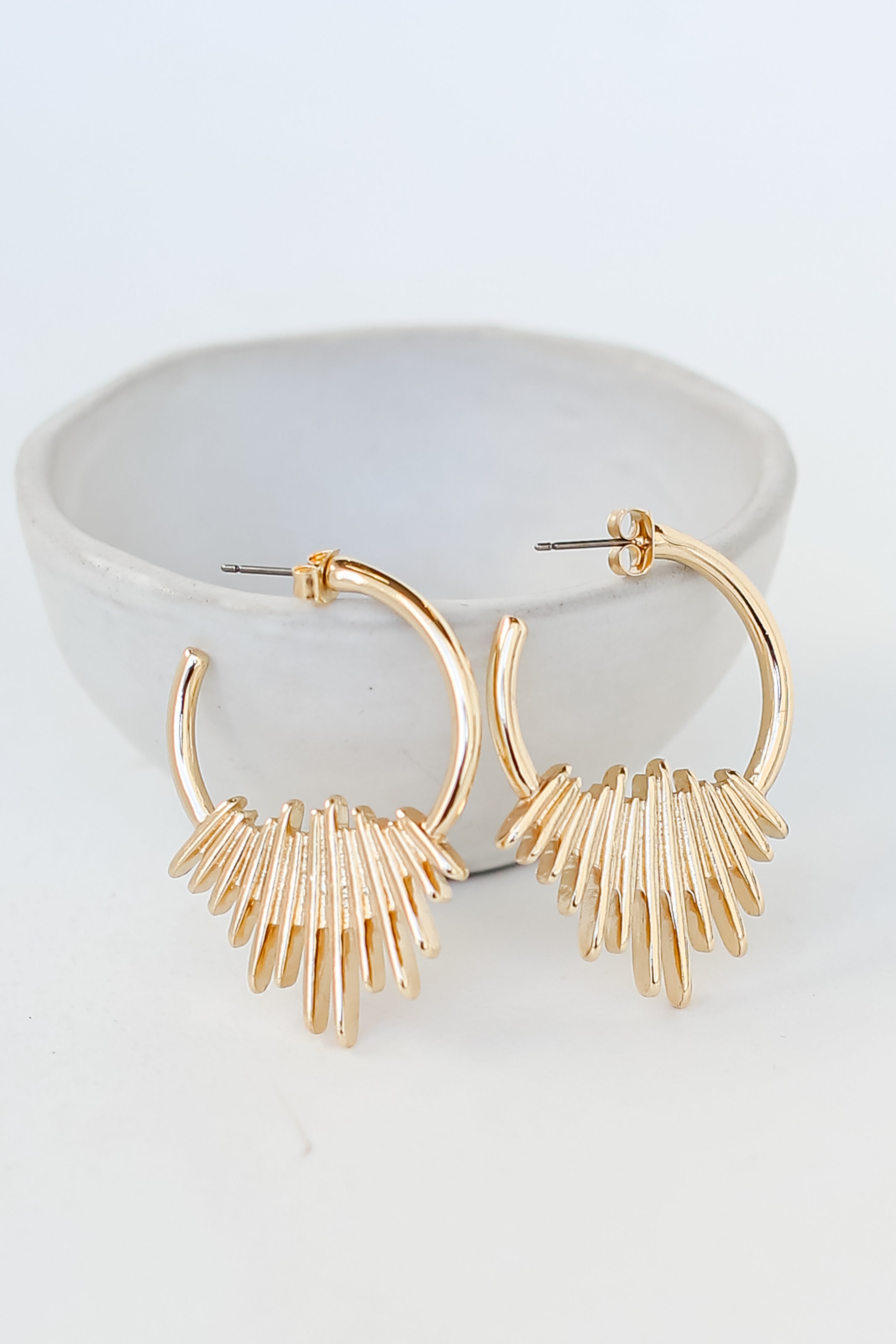 Gold Statement Hoop Earrings flat lay