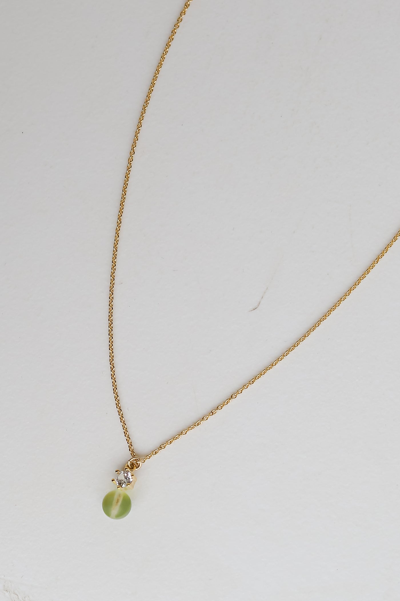 Gold Mini Stone Charm Necklace