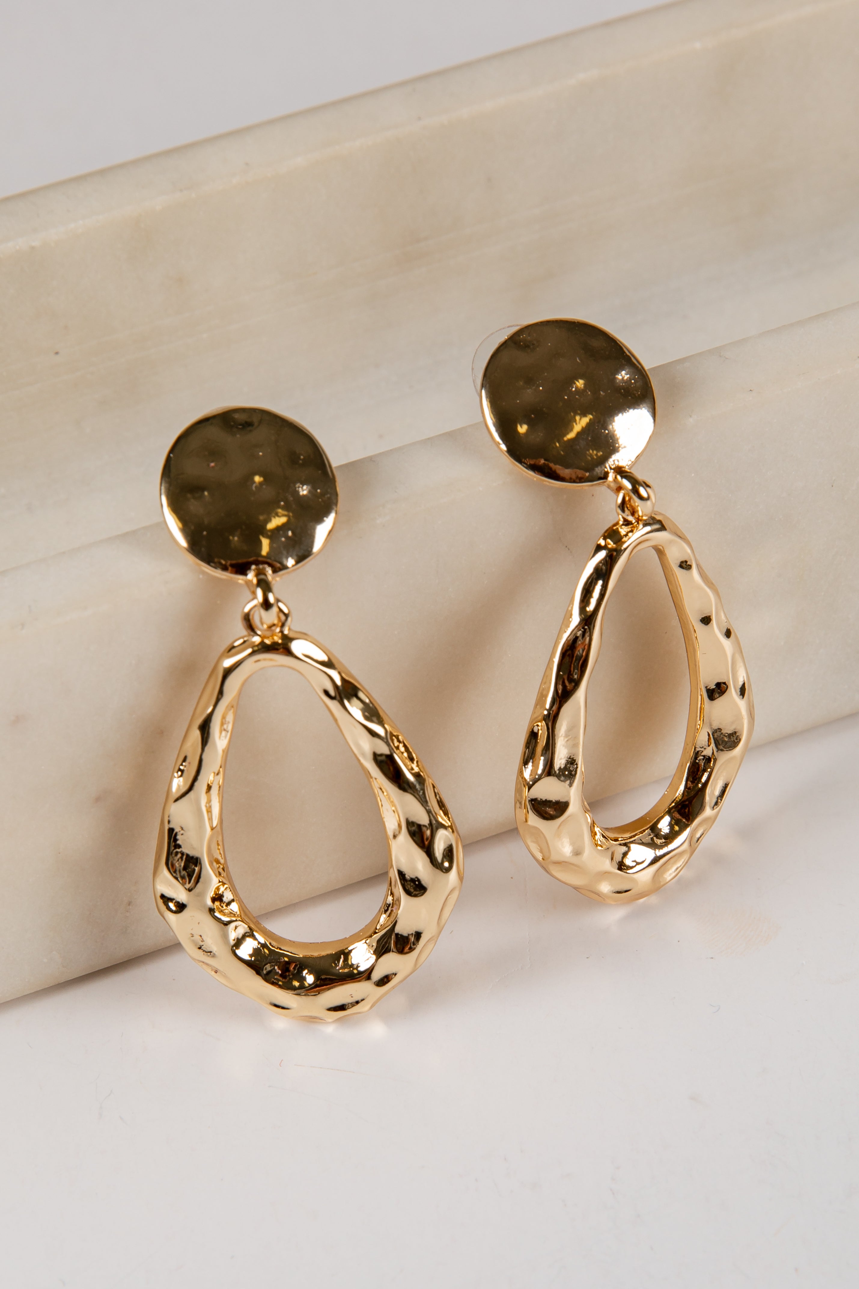 Cute Gold Teardrop Earrings | Statement Earrings