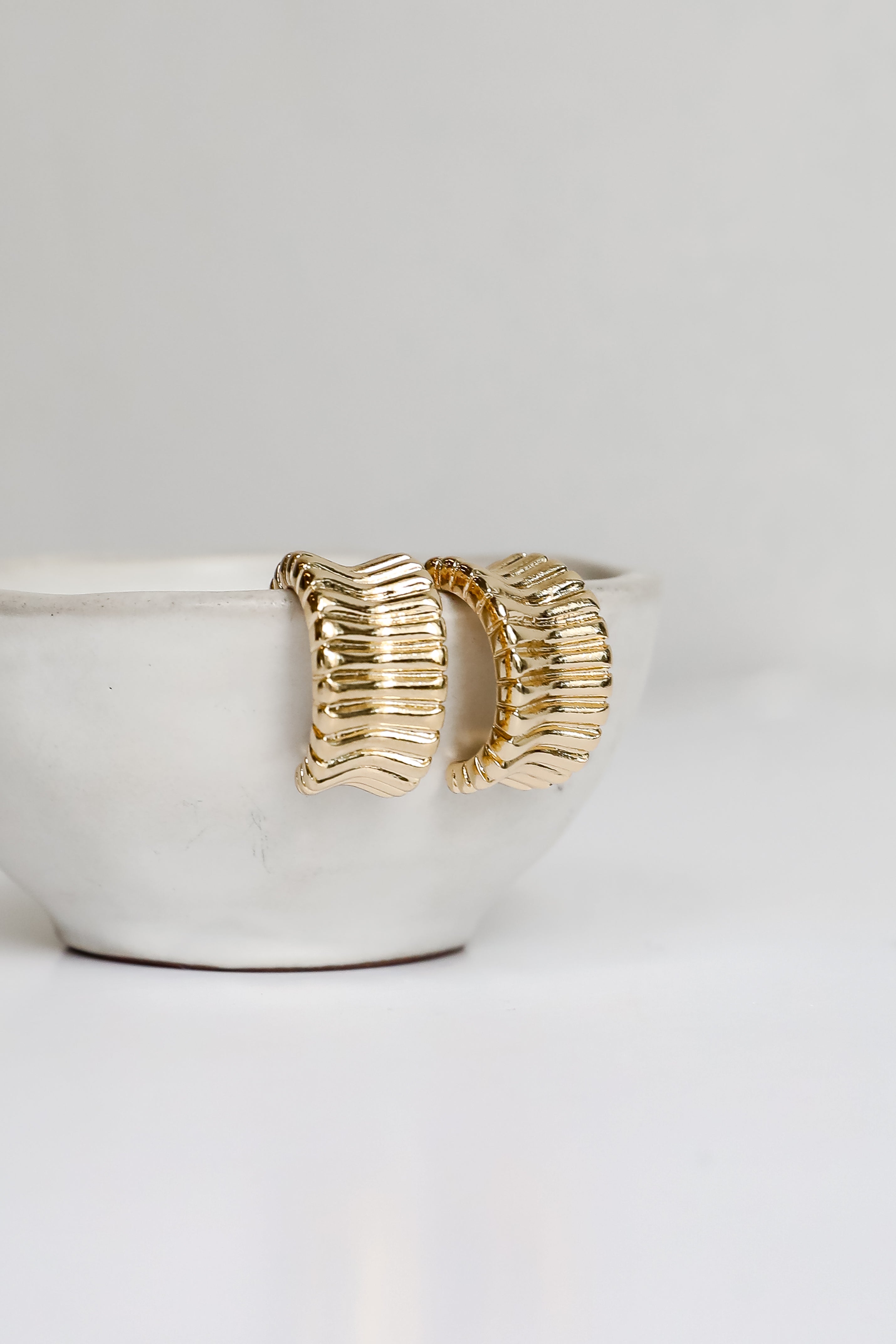 Samantha Textured Hoop Earrings